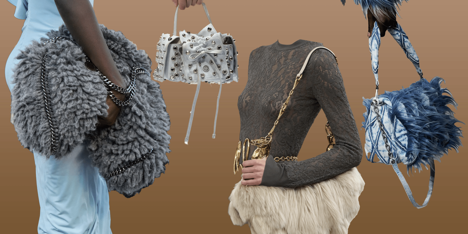 The 5 Key handbag trends of fall 2024 header image with bags from Diesel, ACME studios and more