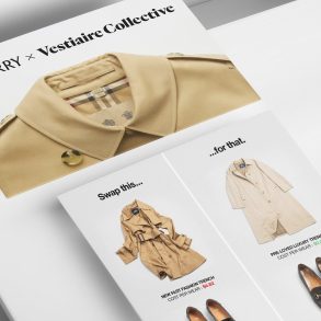 how vestiaire collective harnessed conscious consumption header image with promotions for vestiaire collective x Burberry images