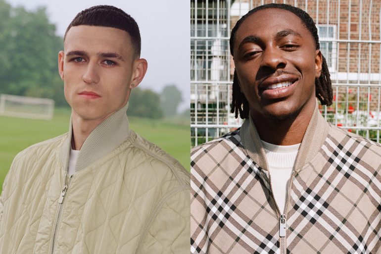 Burberry releases a Series of Football themed portraits featuring Phil Foden and Eberechi Eze