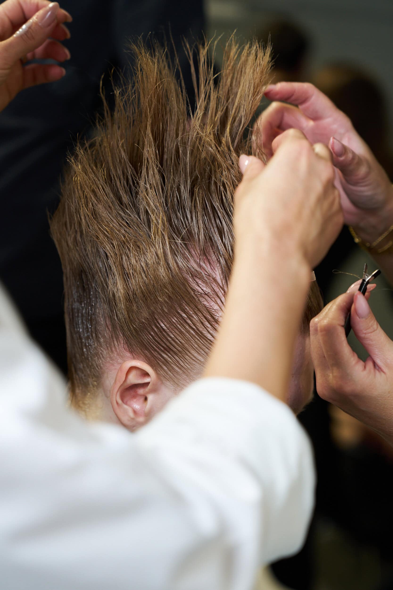 Feng Chen Wang  Spring 2025 Men's Fashion Show Backstage