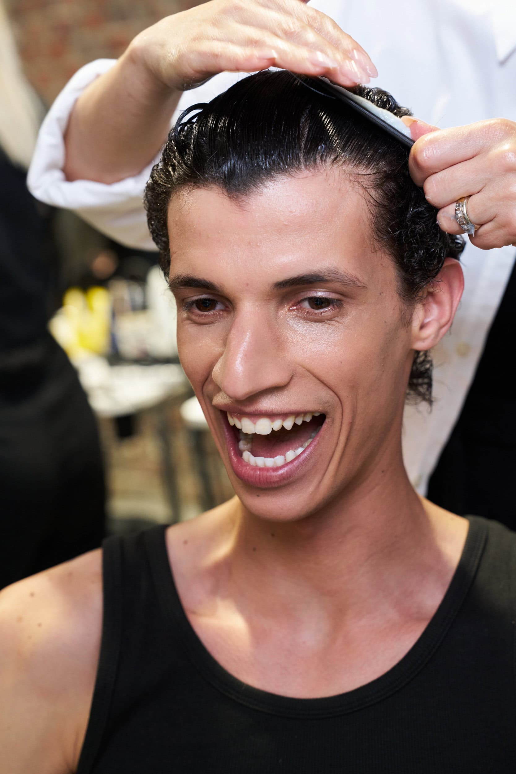 Feng Chen Wang  Spring 2025 Men's Fashion Show Backstage