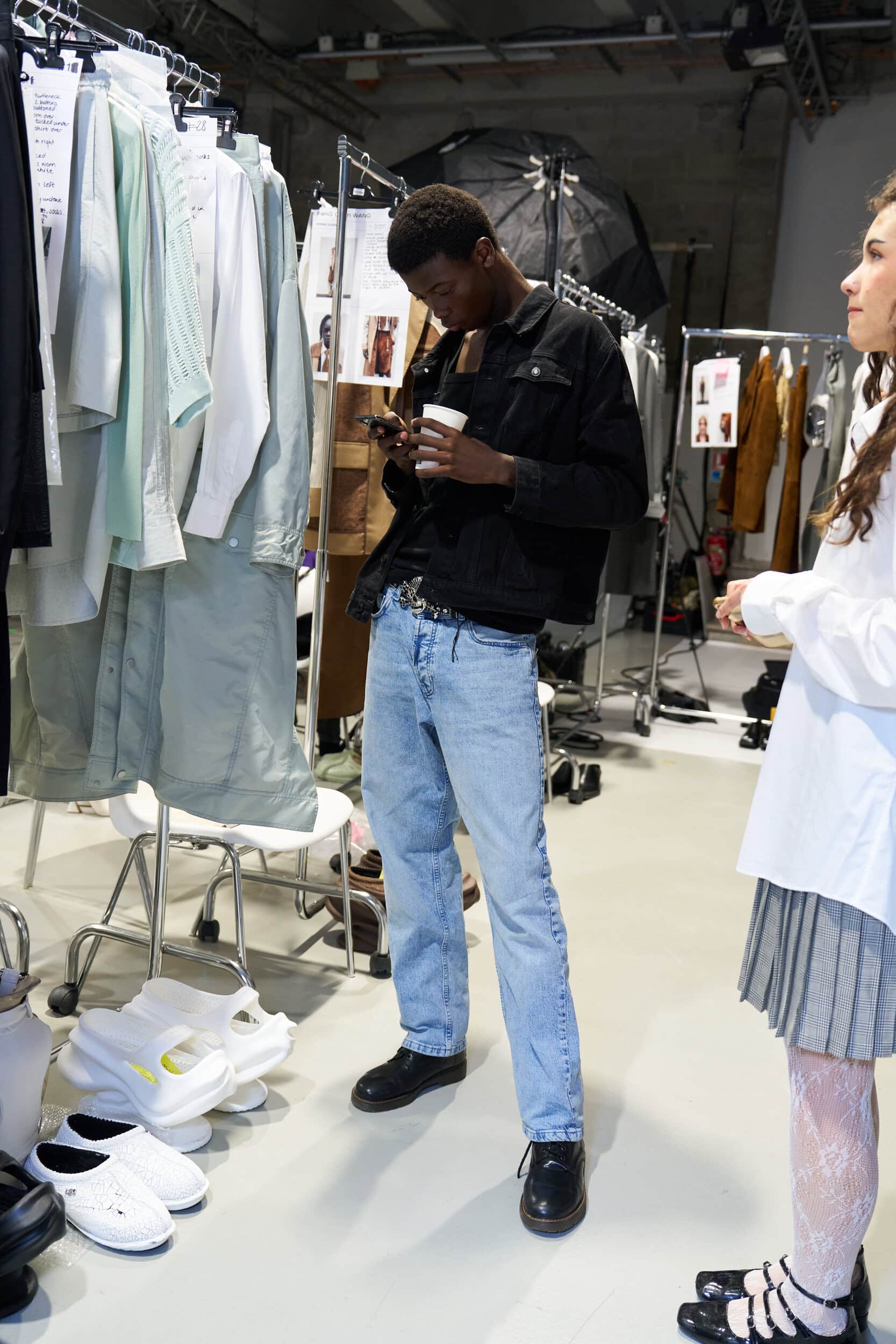 Feng Chen Wang  Spring 2025 Men's Fashion Show Backstage