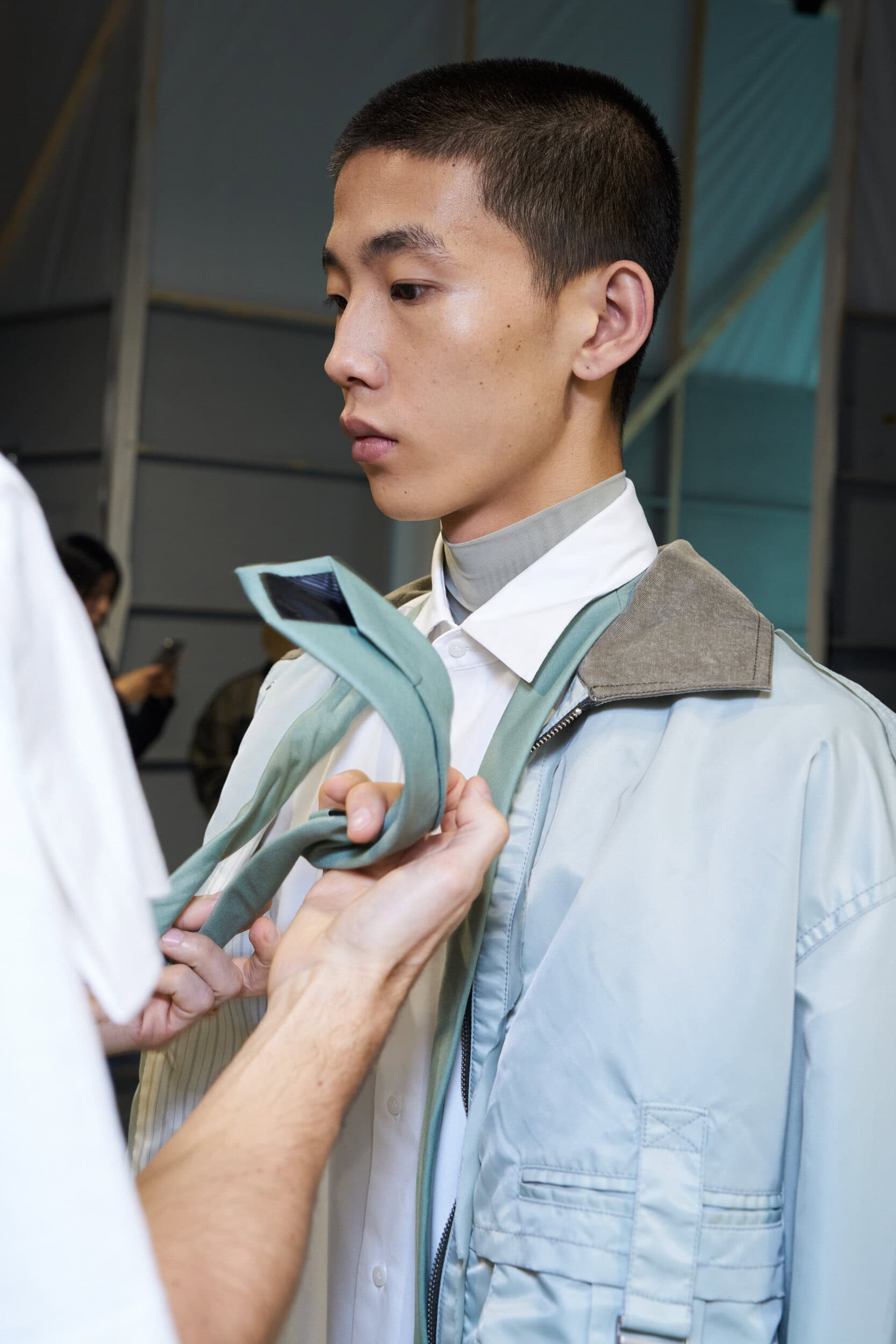 Feng Chen Wang  Spring 2025 Men's Fashion Show Backstage