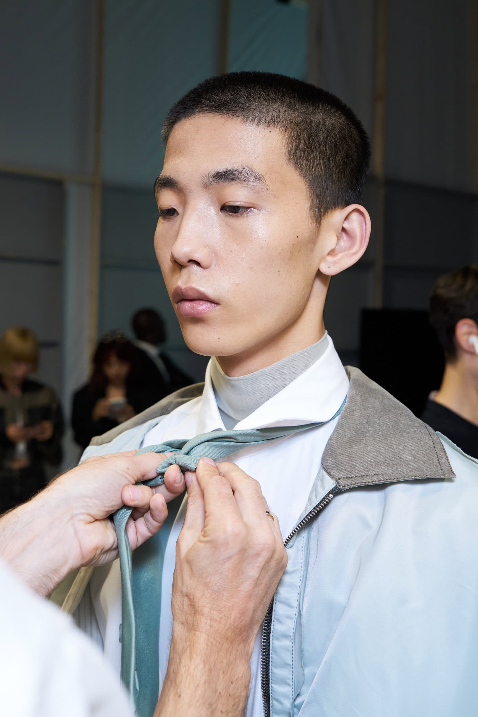 Feng Chen Wang  Spring 2025 Men's Fashion Show Backstage