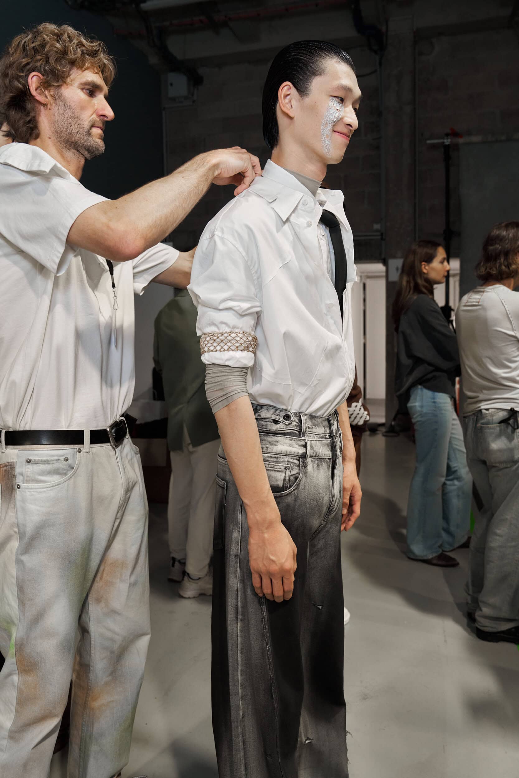 Feng Chen Wang  Spring 2025 Men's Fashion Show Backstage