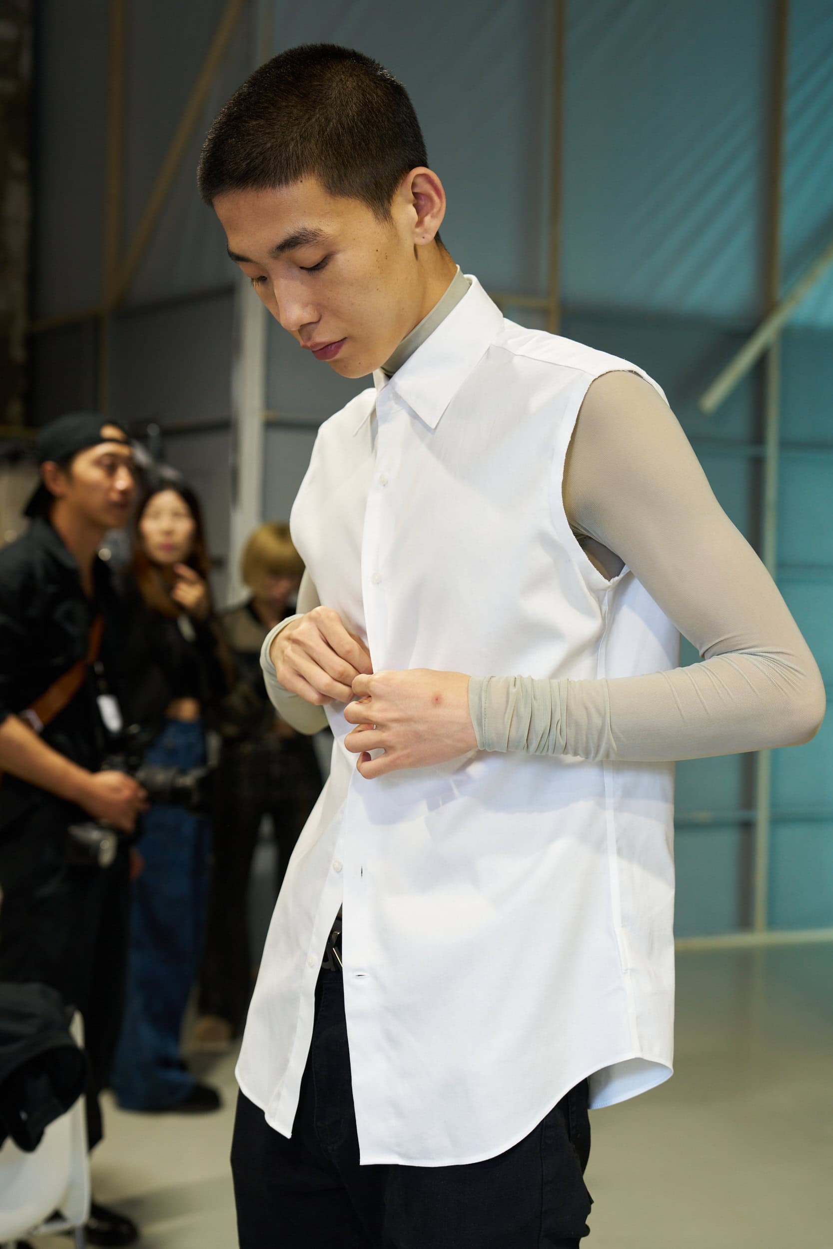 Feng Chen Wang  Spring 2025 Men's Fashion Show Backstage