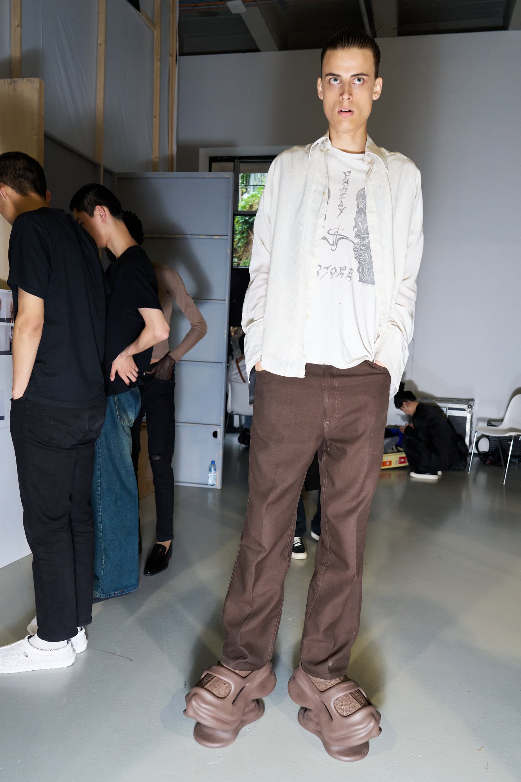 Feng Chen Wang  Spring 2025 Men's Fashion Show Backstage