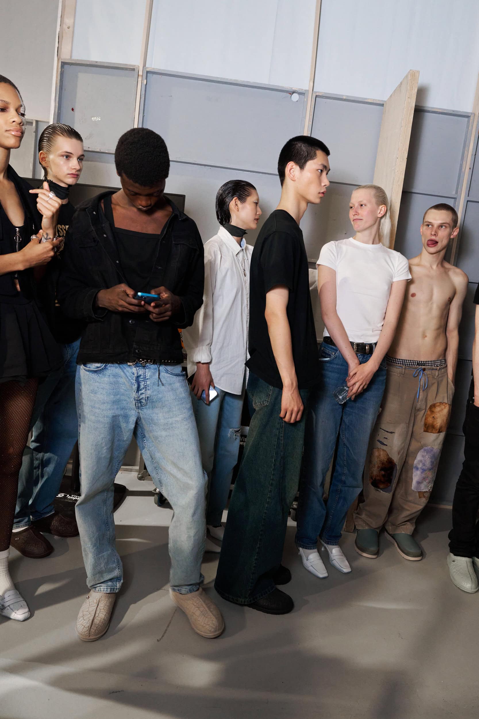 Feng Chen Wang  Spring 2025 Men's Fashion Show Backstage