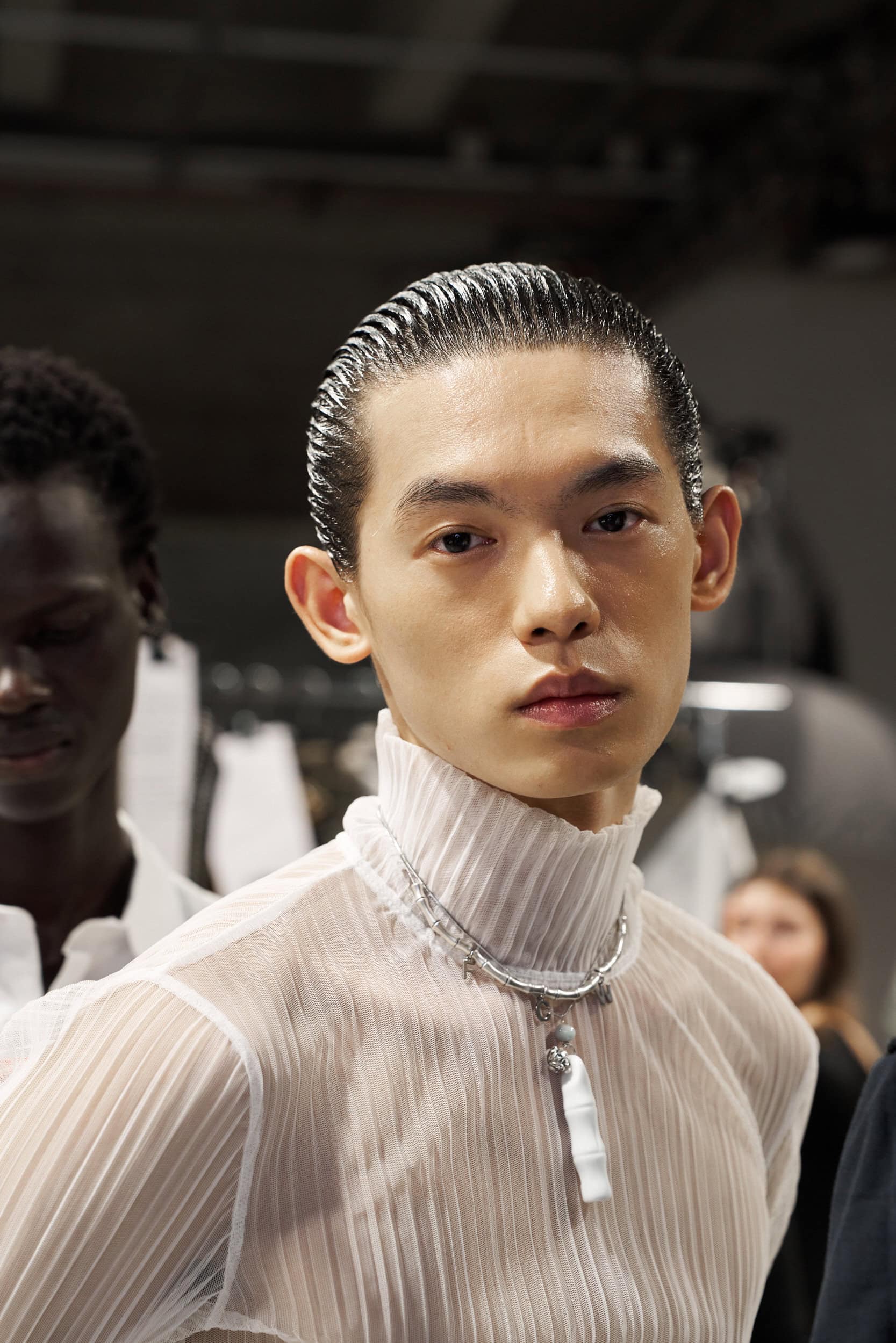 Feng Chen Wang  Spring 2025 Men's Fashion Show Backstage