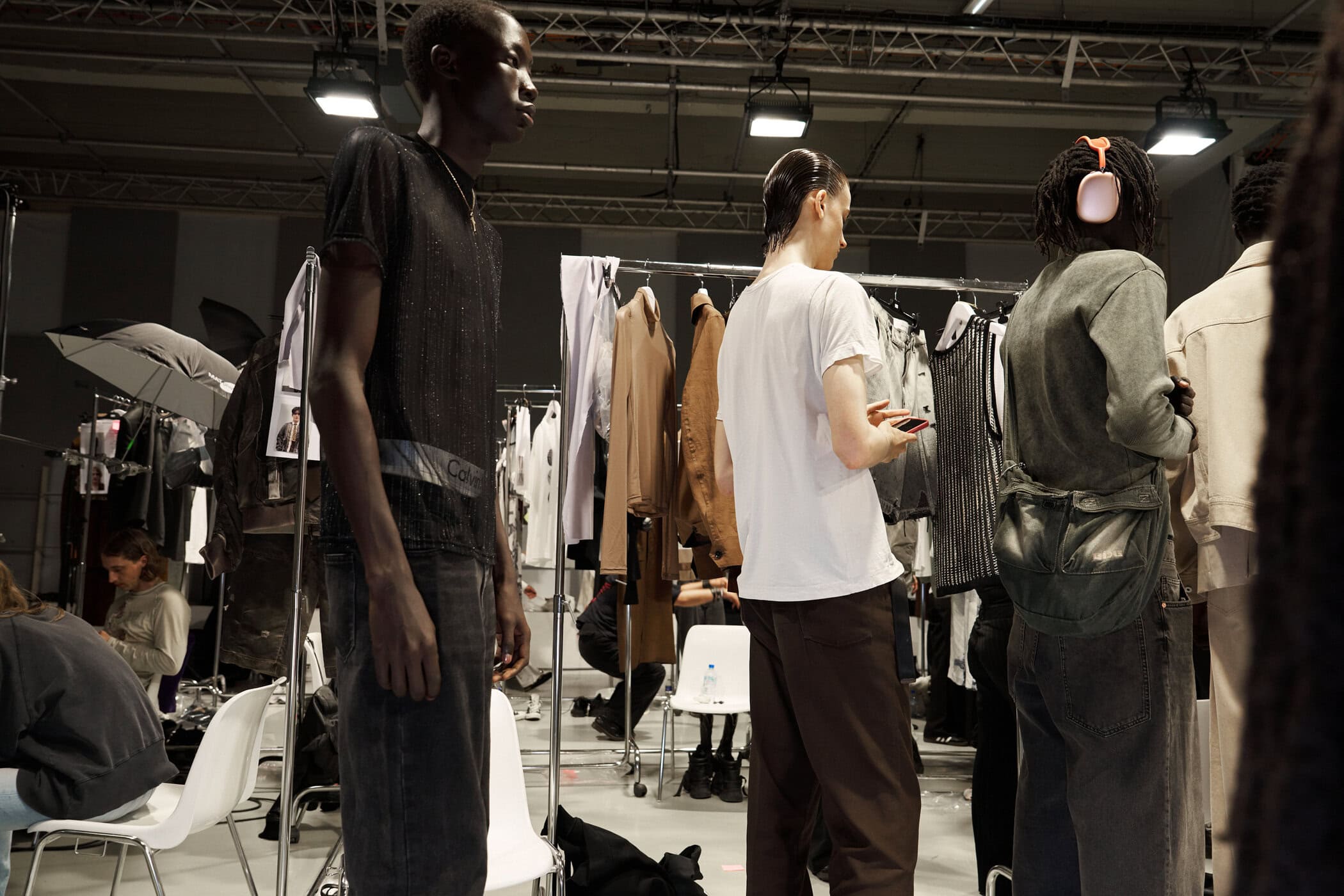 Feng Chen Wang  Spring 2025 Men's Fashion Show Backstage