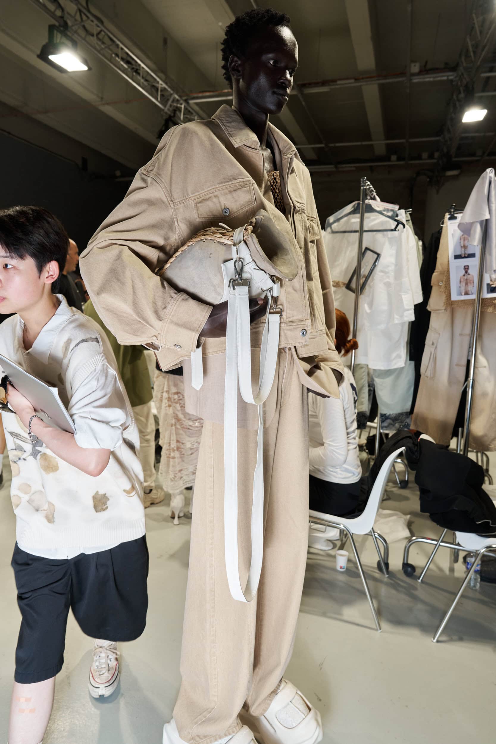 Feng Chen Wang  Spring 2025 Men's Fashion Show Backstage