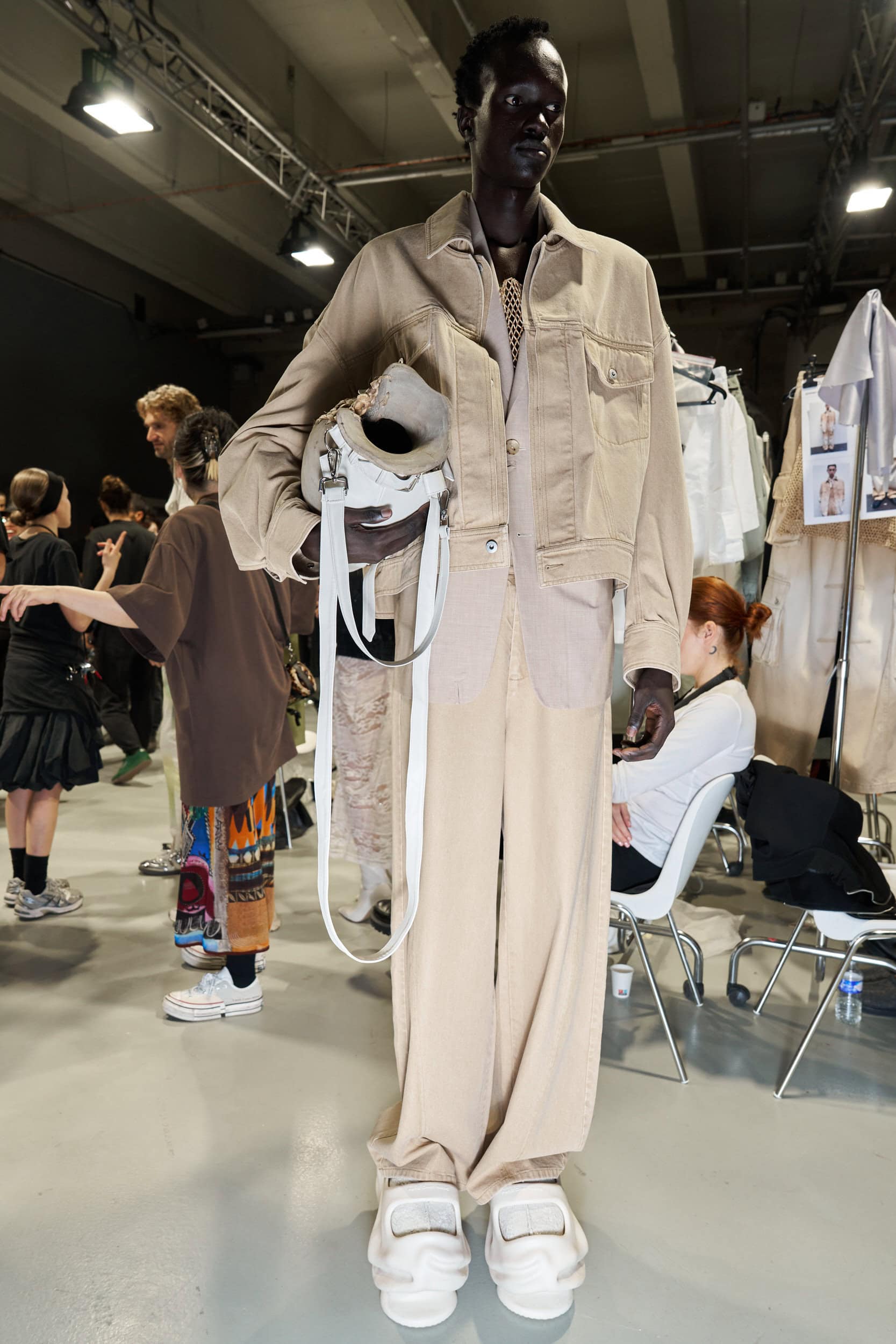 Feng Chen Wang  Spring 2025 Men's Fashion Show Backstage