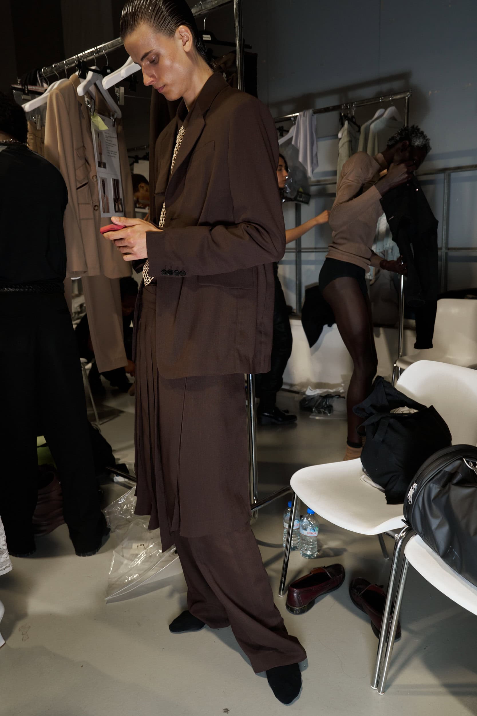 Feng Chen Wang  Spring 2025 Men's Fashion Show Backstage