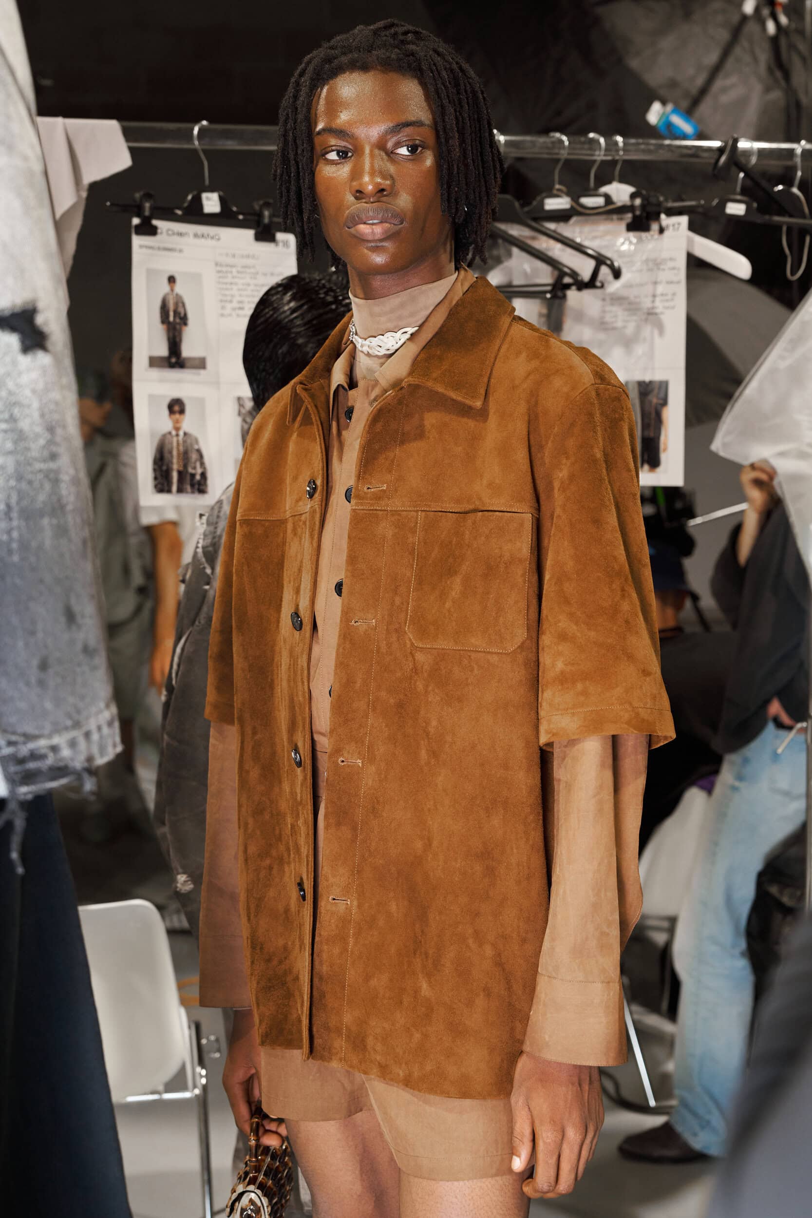 Feng Chen Wang  Spring 2025 Men's Fashion Show Backstage