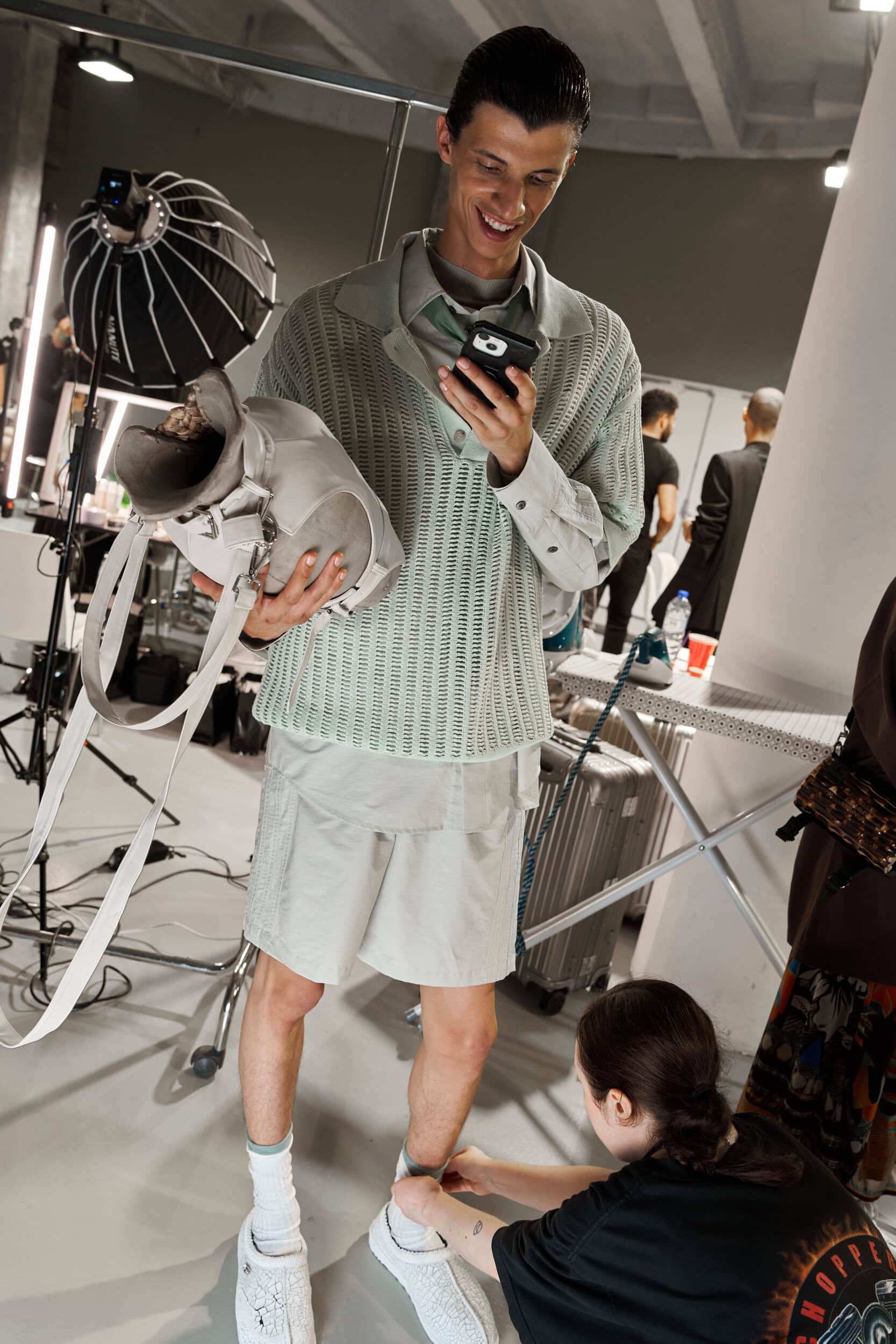 Feng Chen Wang  Spring 2025 Men's Fashion Show Backstage