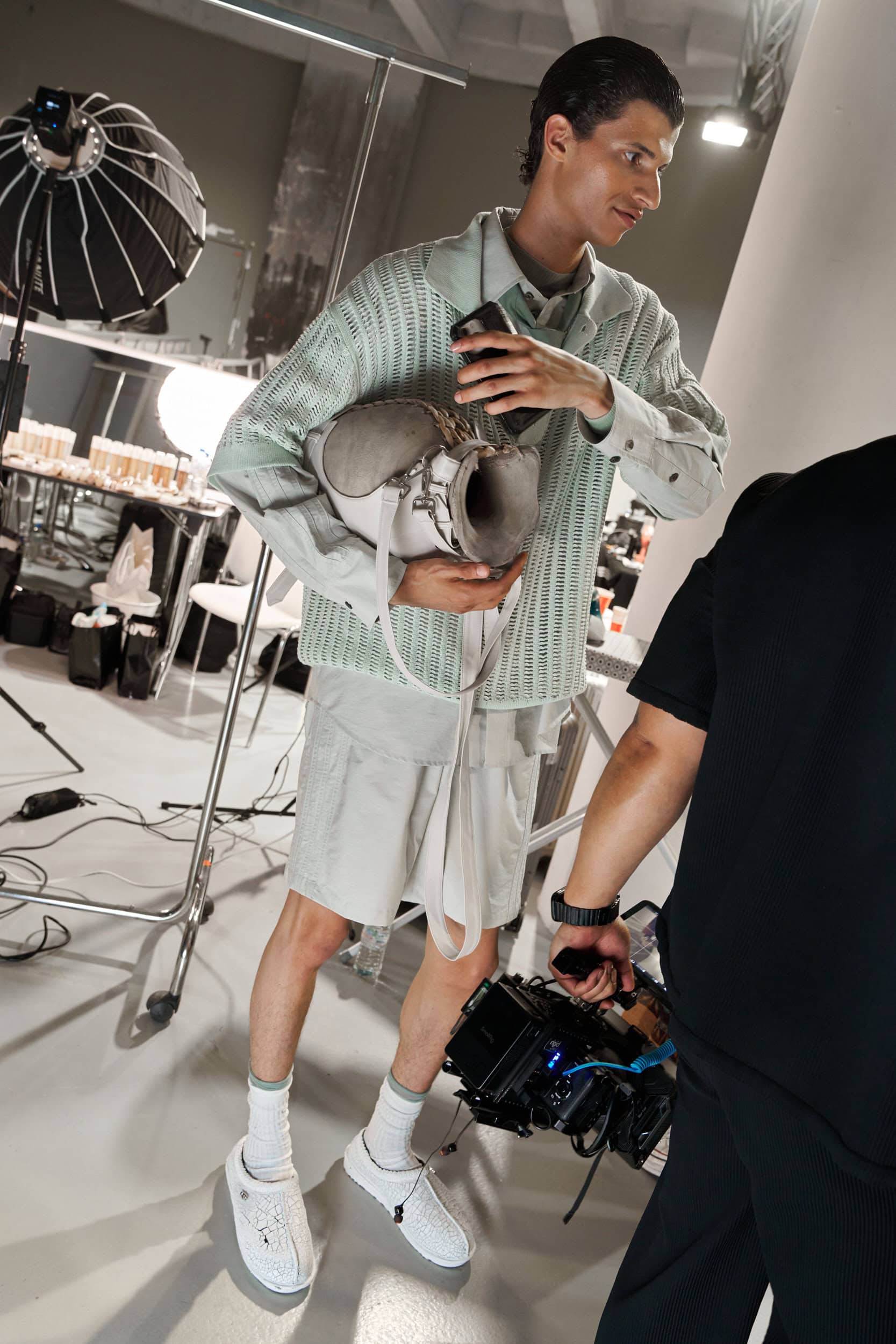 Feng Chen Wang  Spring 2025 Men's Fashion Show Backstage