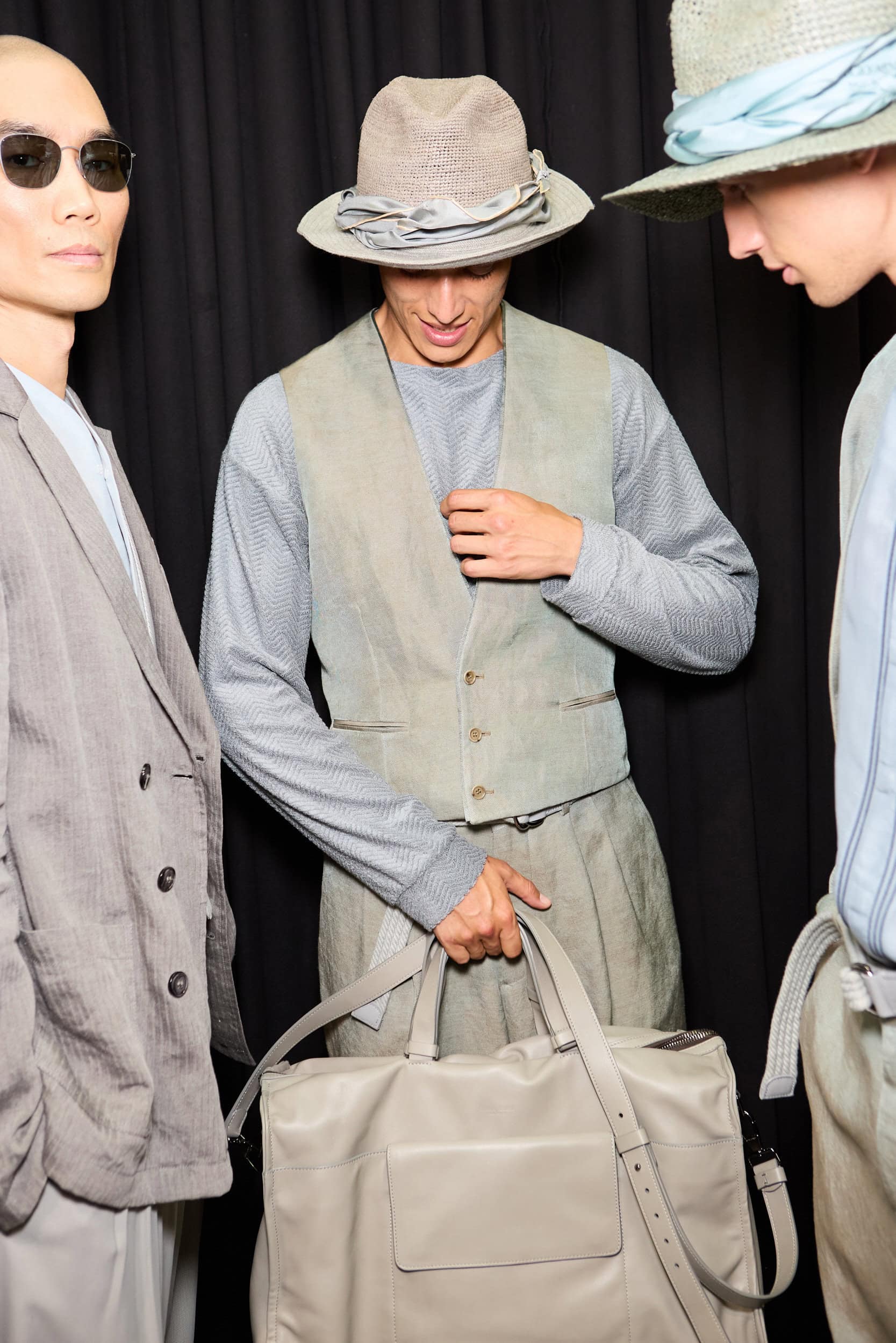 Giorgio Armani  Spring 2025 Men's Fashion Show Backstage