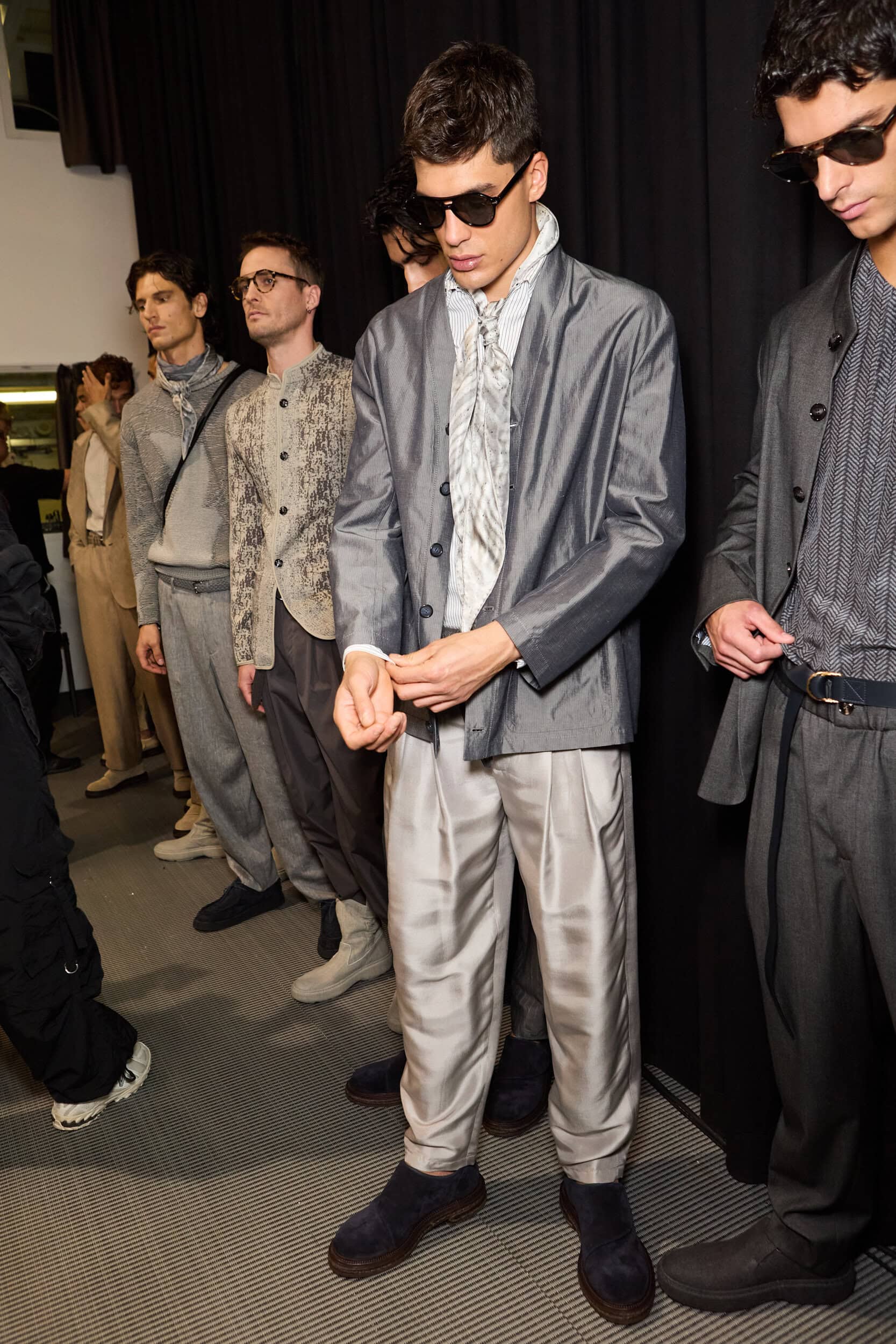 Giorgio Armani  Spring 2025 Men's Fashion Show Backstage