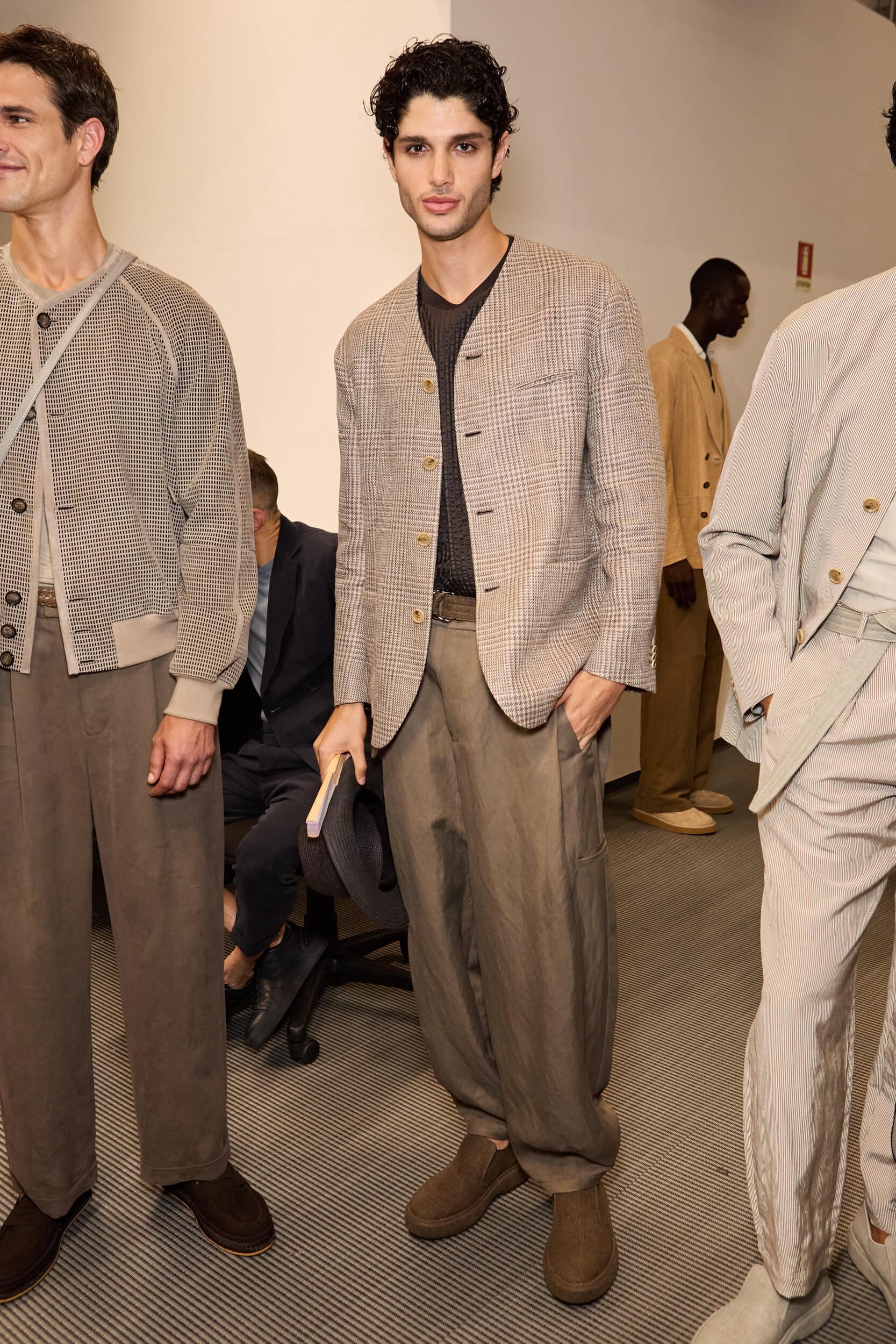 Giorgio Armani  Spring 2025 Men's Fashion Show Backstage