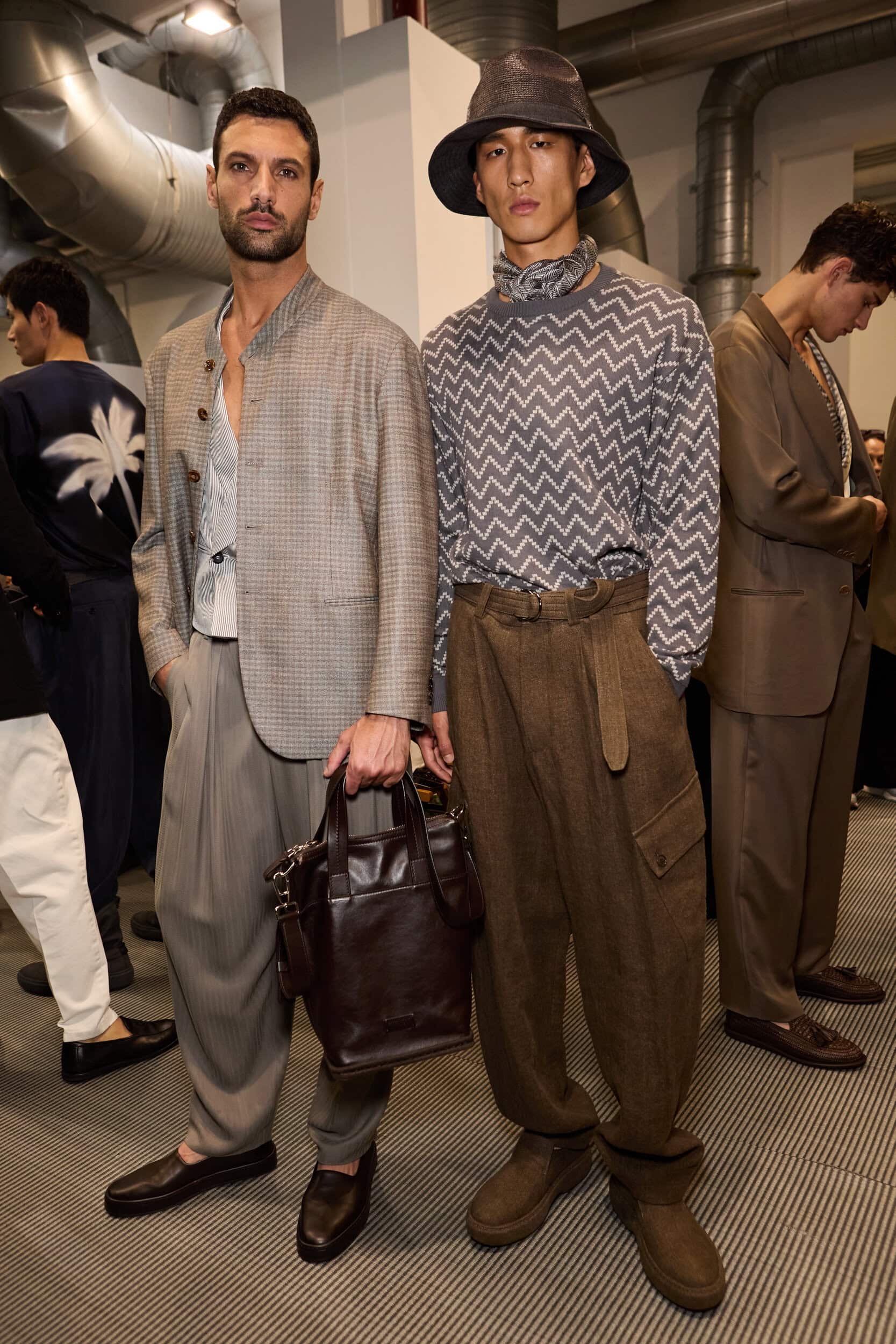 Giorgio Armani  Spring 2025 Men's Fashion Show Backstage