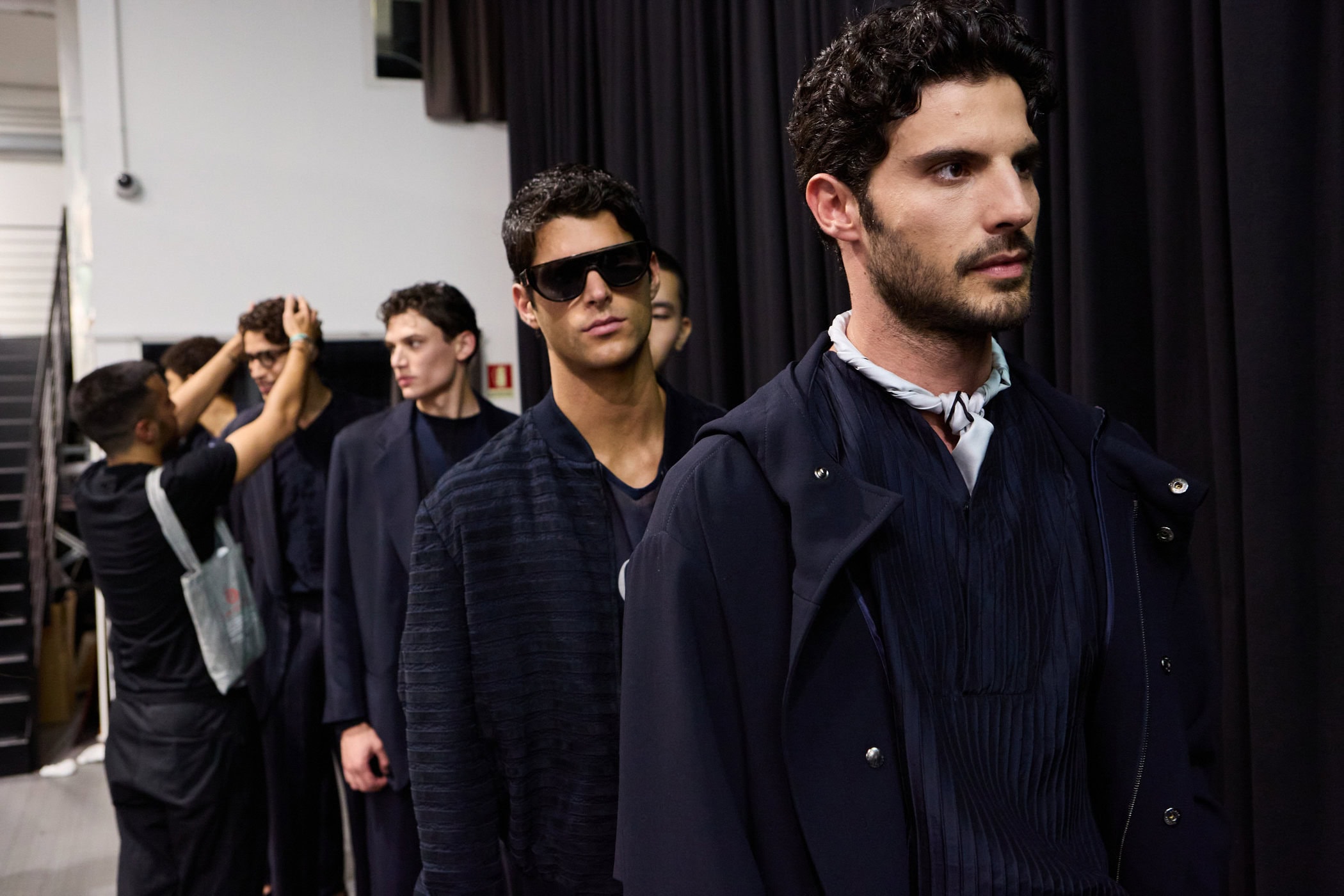 Giorgio Armani  Spring 2025 Men's Fashion Show Backstage