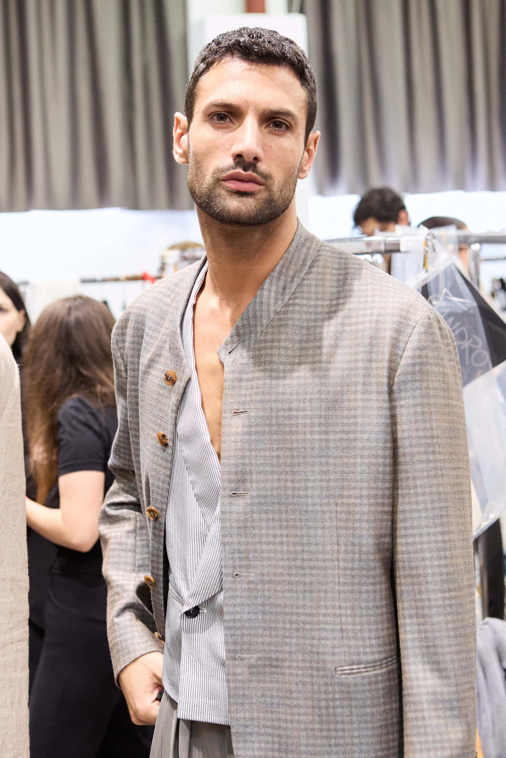 Giorgio Armani  Spring 2025 Men's Fashion Show Backstage