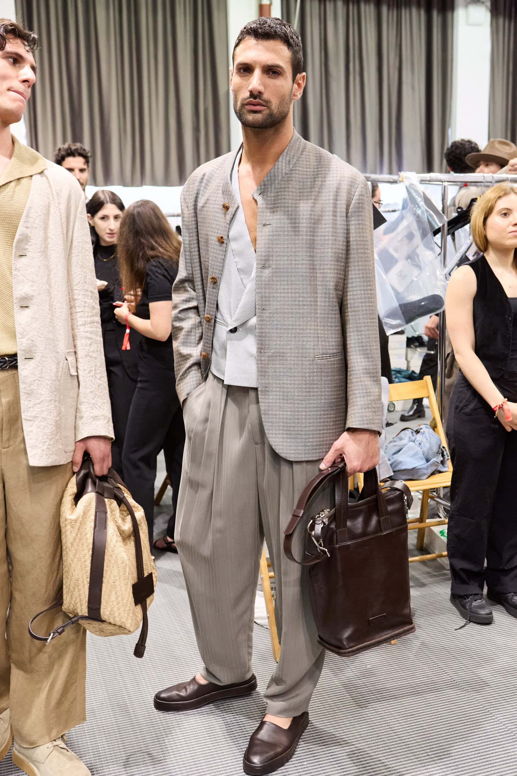 Giorgio Armani  Spring 2025 Men's Fashion Show Backstage