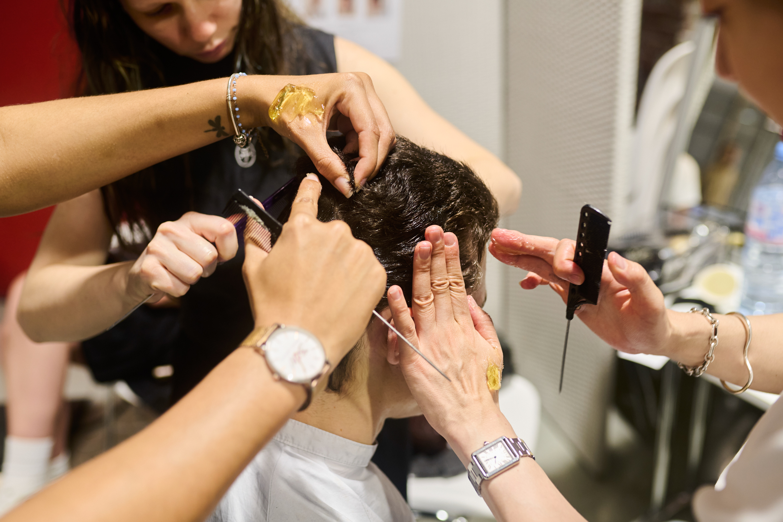 Hed Mayner  Spring 2025 Men's Fashion Show Backstage