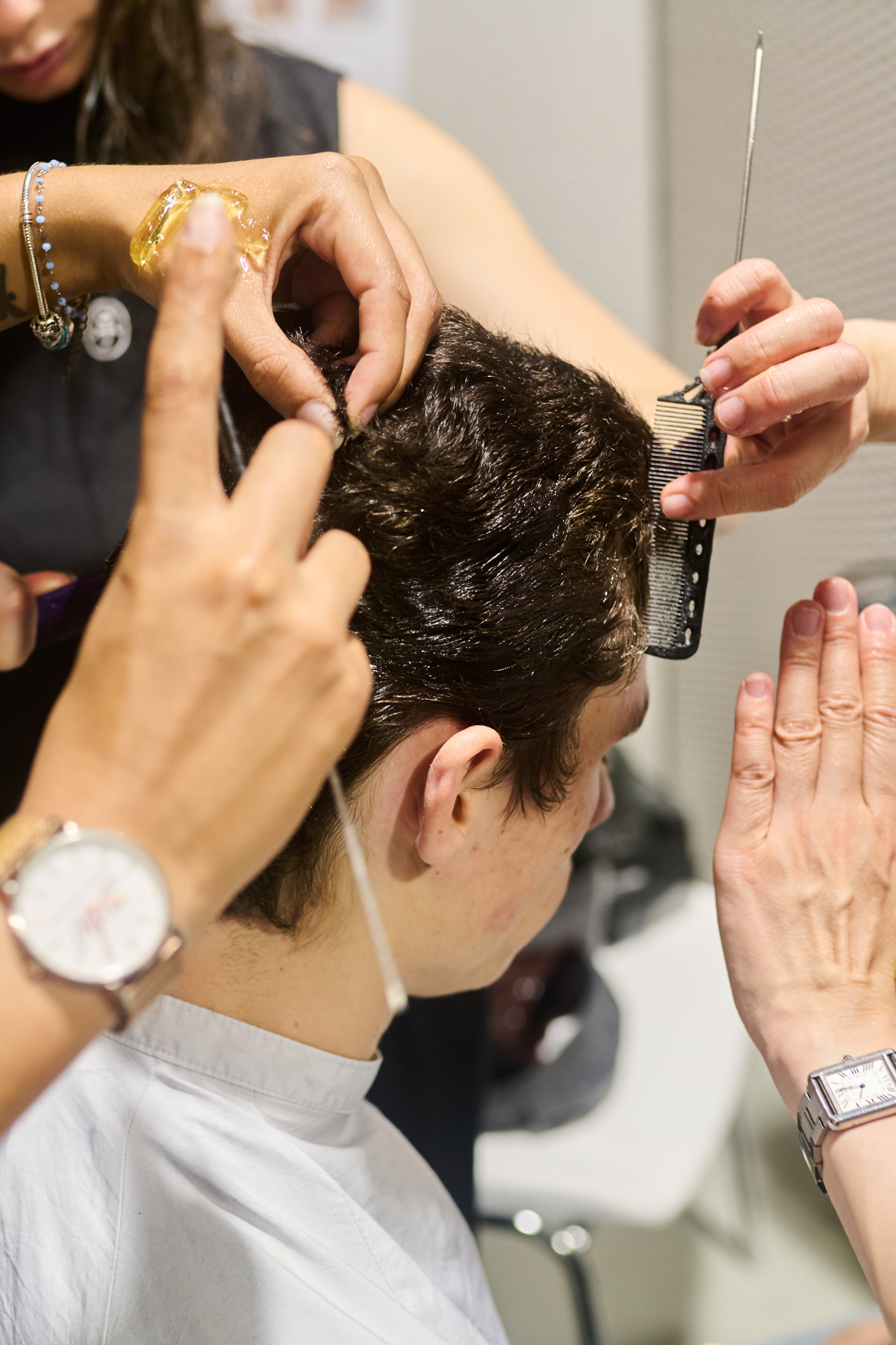 Hed Mayner  Spring 2025 Men's Fashion Show Backstage