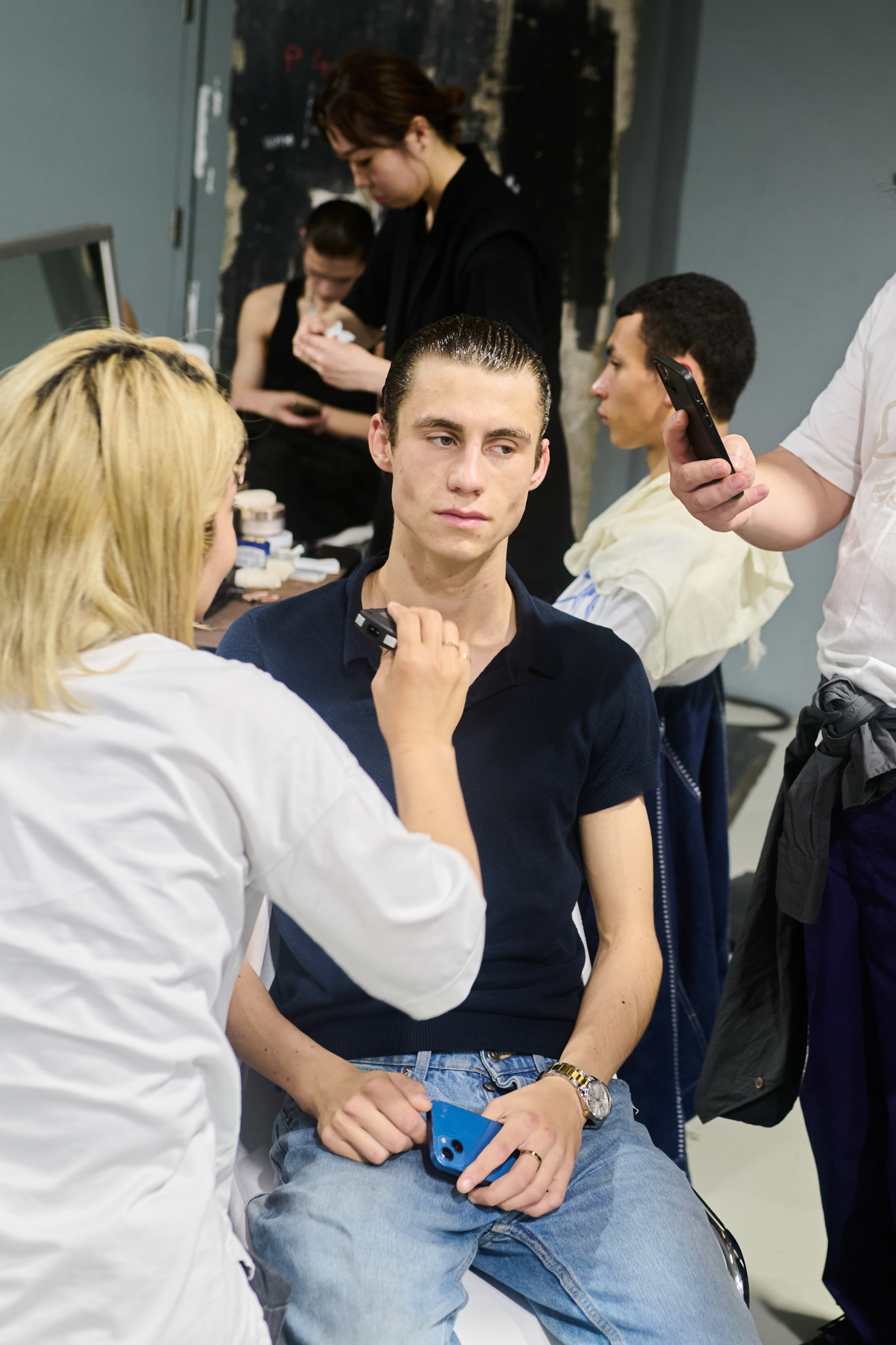 Hed Mayner  Spring 2025 Men's Fashion Show Backstage