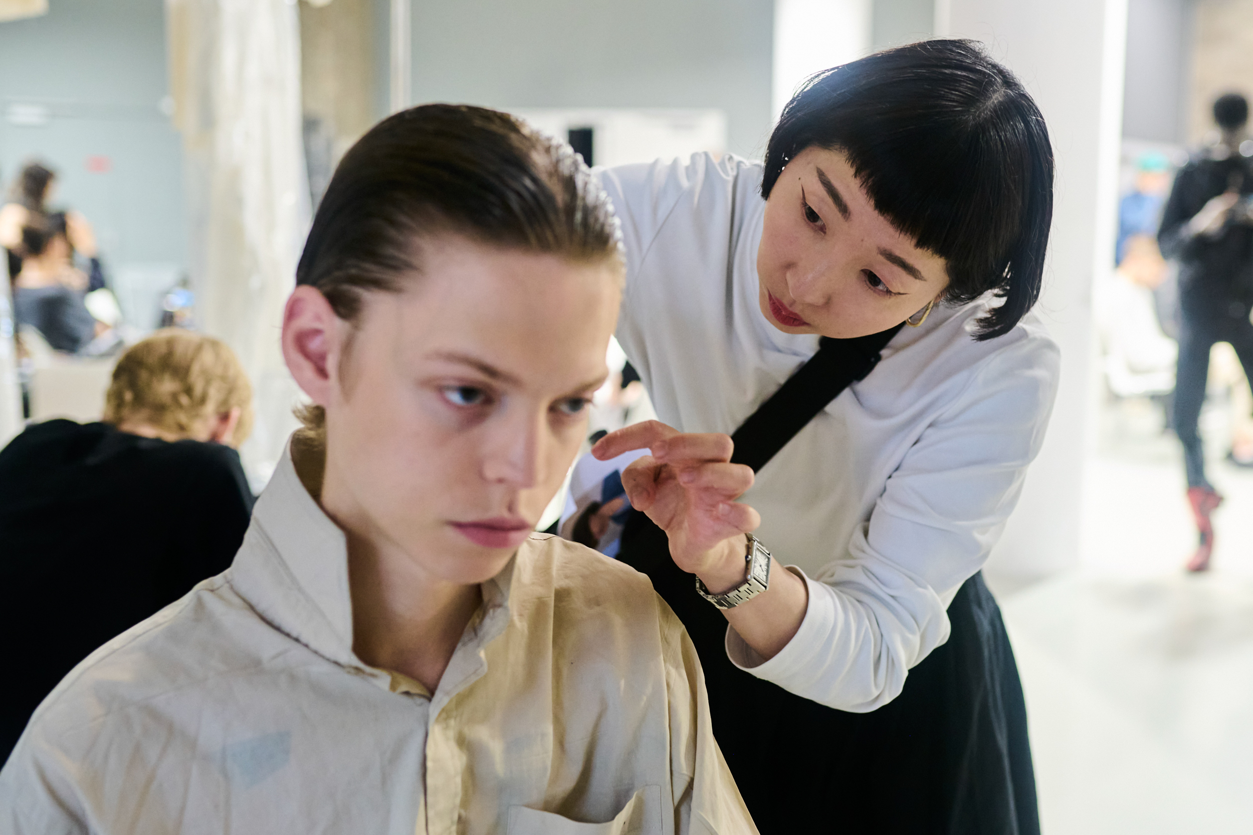 Hed Mayner  Spring 2025 Men's Fashion Show Backstage