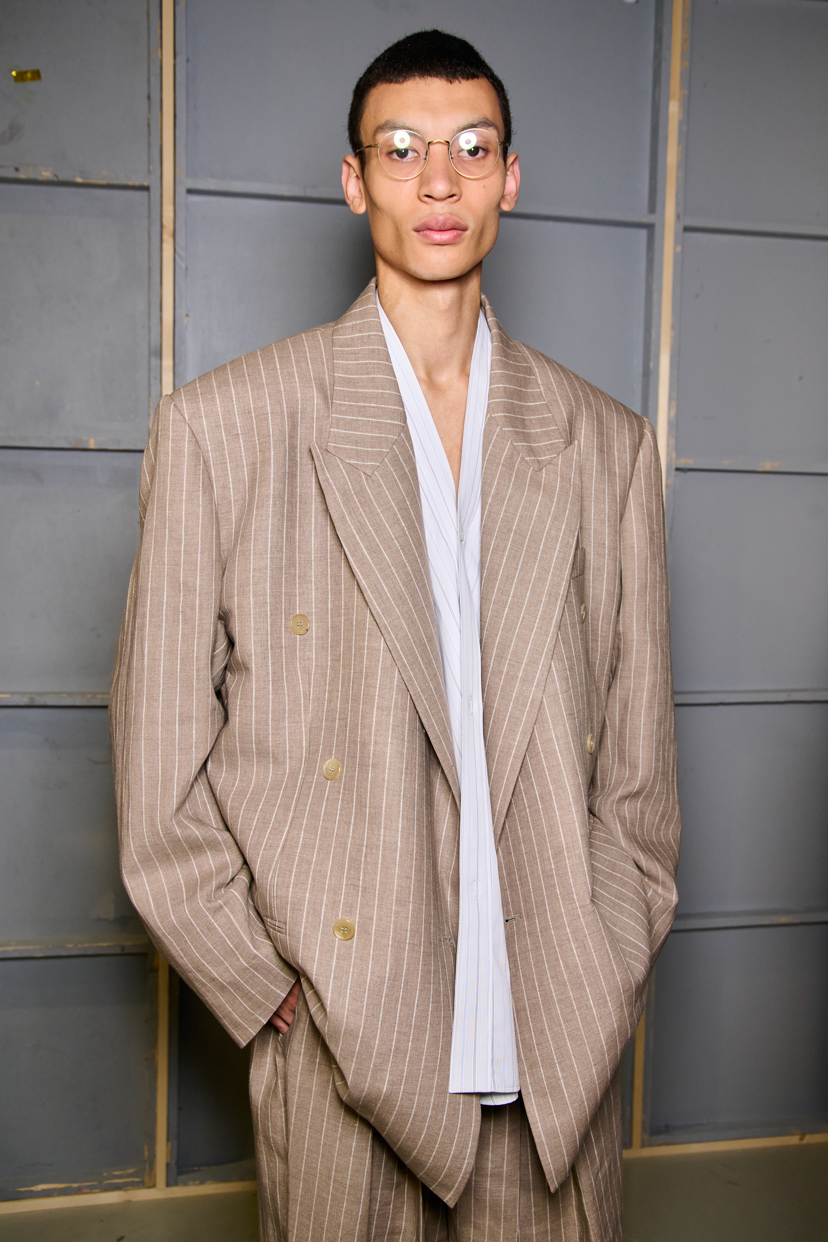 Hed Mayner  Spring 2025 Men's Fashion Show Backstage