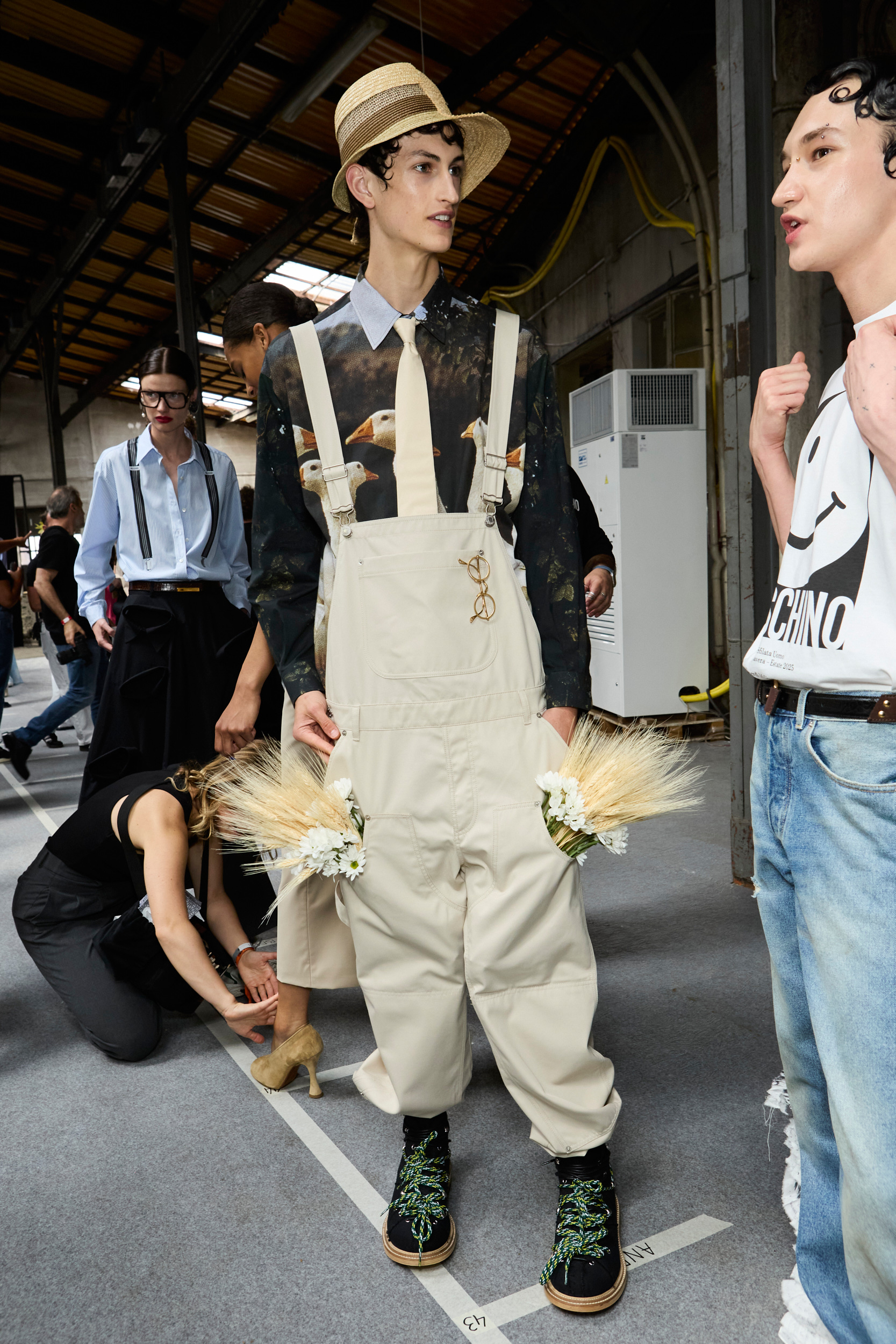 Moschino  Spring 2025 Men's Fashion Show Backstage