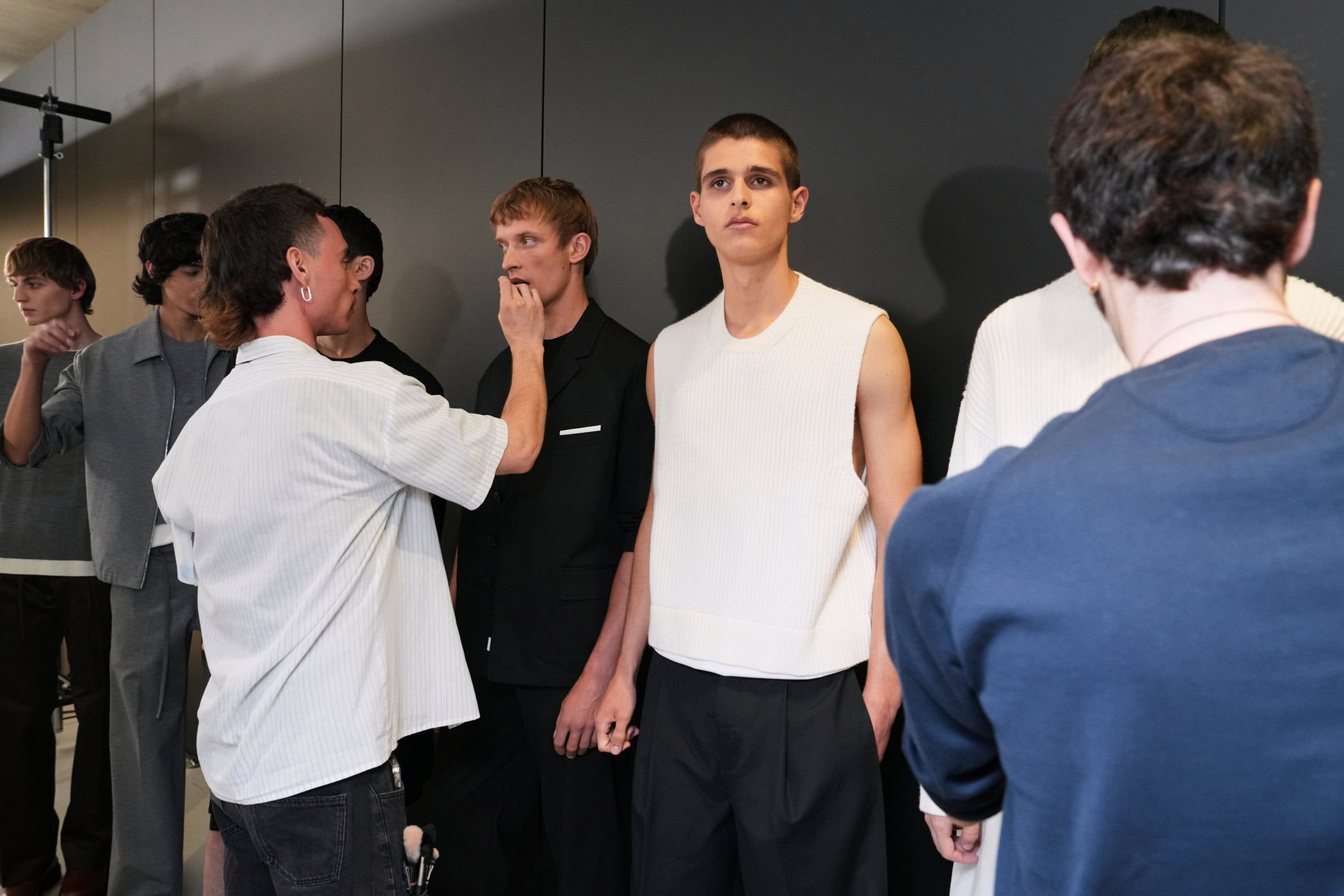 Neil Barrett  Spring 2025 Men's Fashion Show Backstage