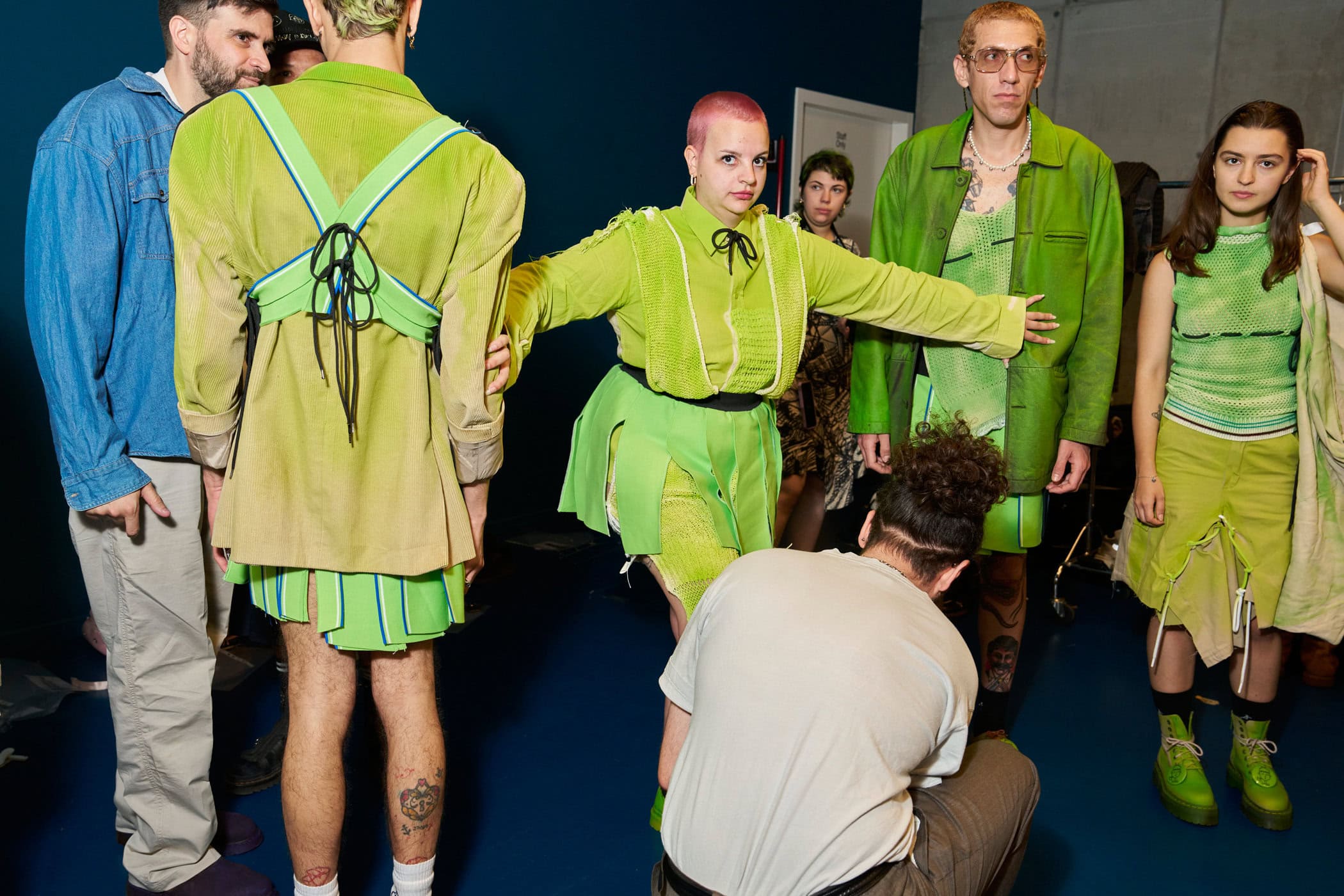 Simon Cracker  Spring 2025 Men's Fashion Show Backstage