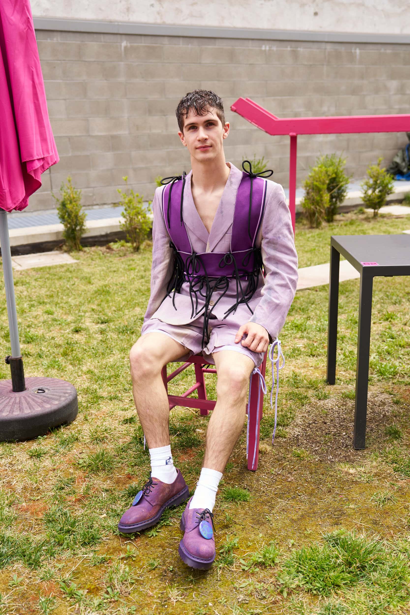 Simon Cracker  Spring 2025 Men's Fashion Show Backstage