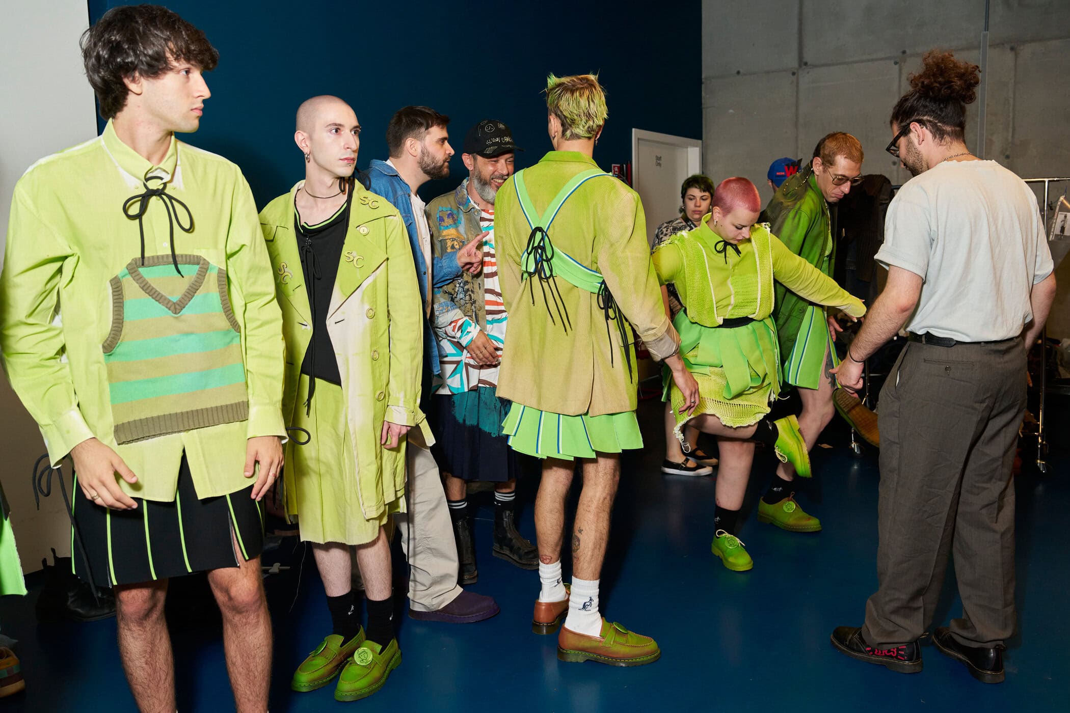 Simon Cracker  Spring 2025 Men's Fashion Show Backstage