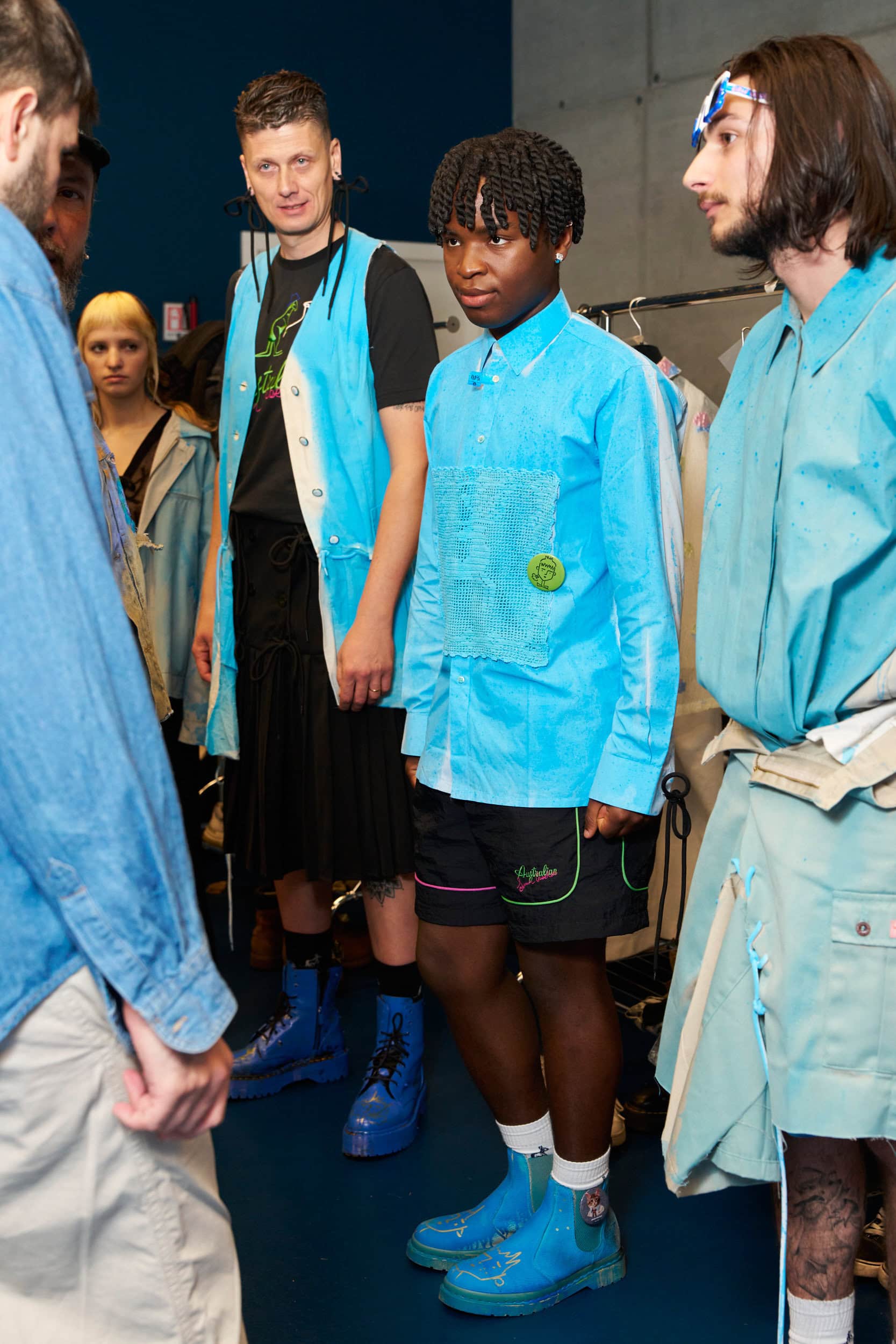 Simon Cracker  Spring 2025 Men's Fashion Show Backstage