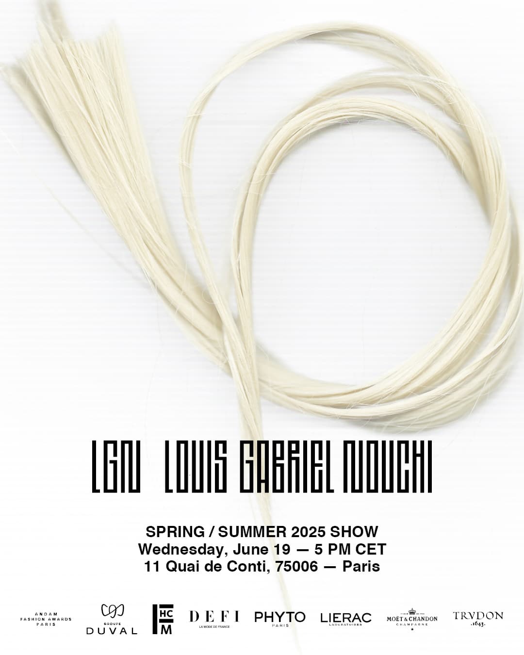 LGN men's spring 2025 fashion show invite