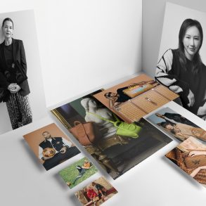 The Women Leading MCM Impression interview header with photos of MCM marketing mterials and headshots of Sabine Brunner President and Global Commercial and Brand Officer, and Creative Director Katie Chung