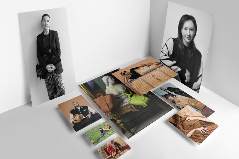 The Women Leading MCM Impression interview header with photos of MCM marketing mterials and headshots of Sabine Brunner President and Global Commercial and Brand Officer, and Creative Director Katie Chung