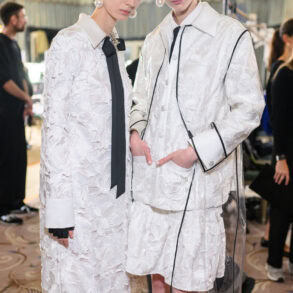 Huishan Zhang Fall 2025 Fashion Show Backstage