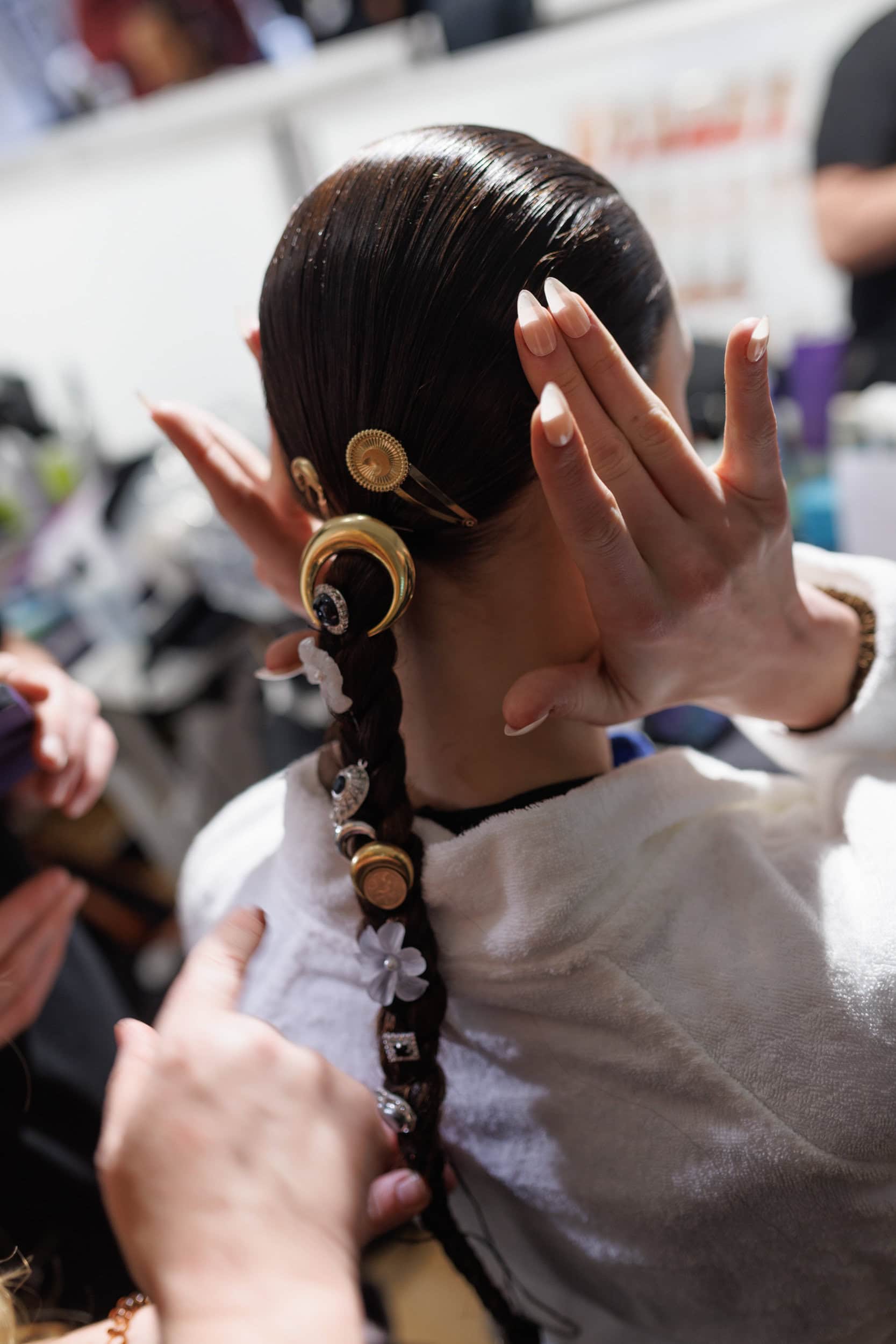 Marine Serre Fall 2025 Fashion Show Backstage