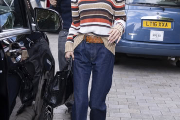 Bella Hadid in Gucci Loafers in London