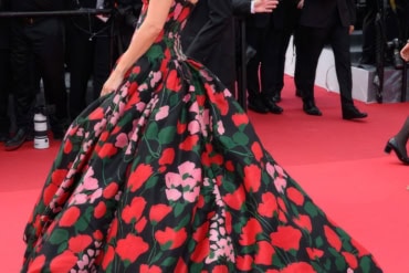 Claire Holt in Carolina Herrera at 78th Cannes Film Festival