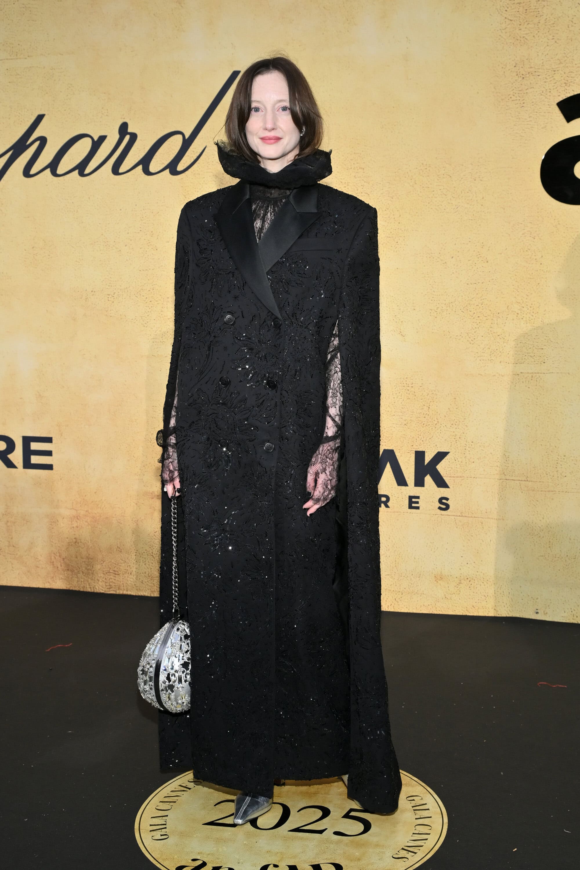 Andrea Riseborough in McQueen at the amfAR Gala in Cannes