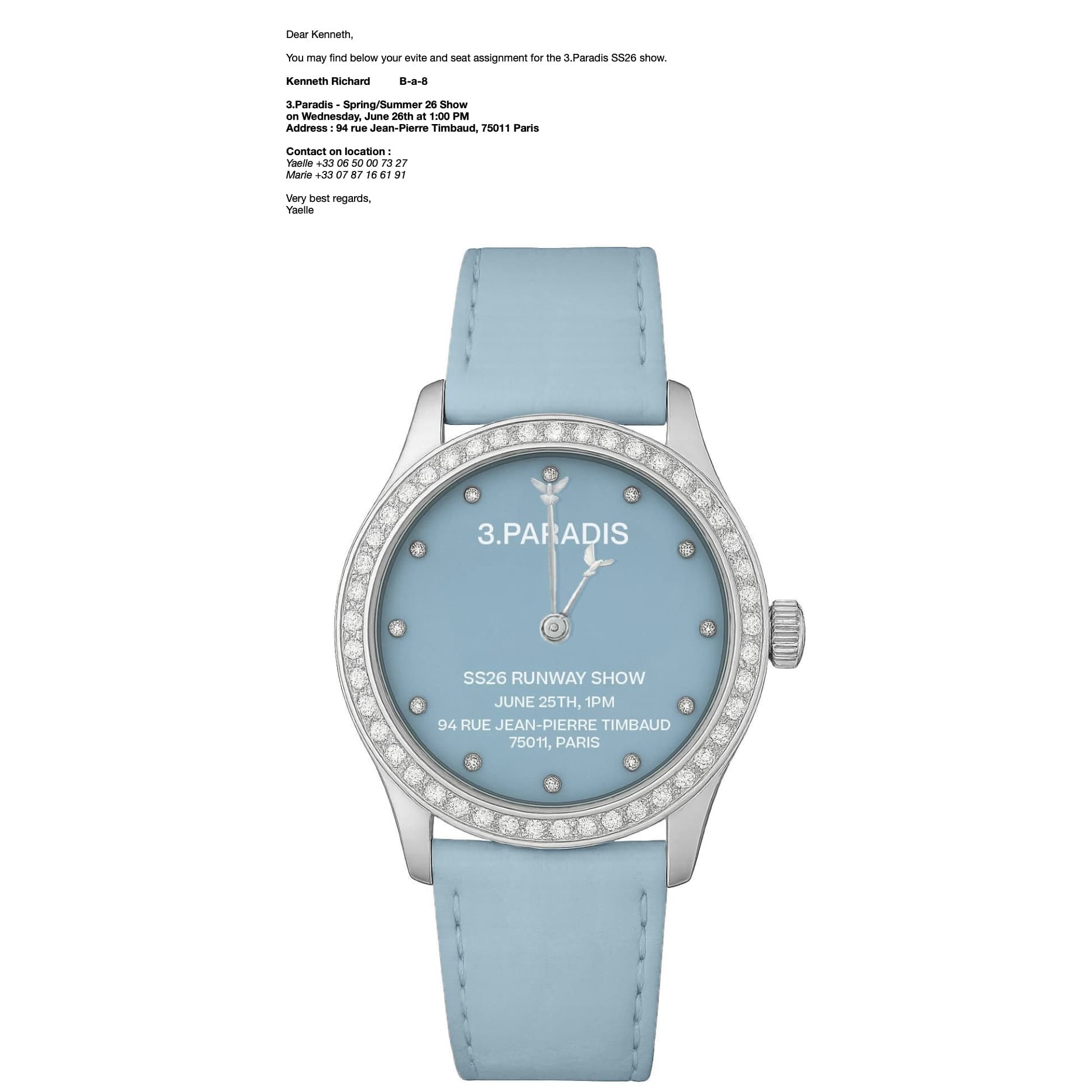 3.Paradis Spring 2026 Fashion Show Invitation