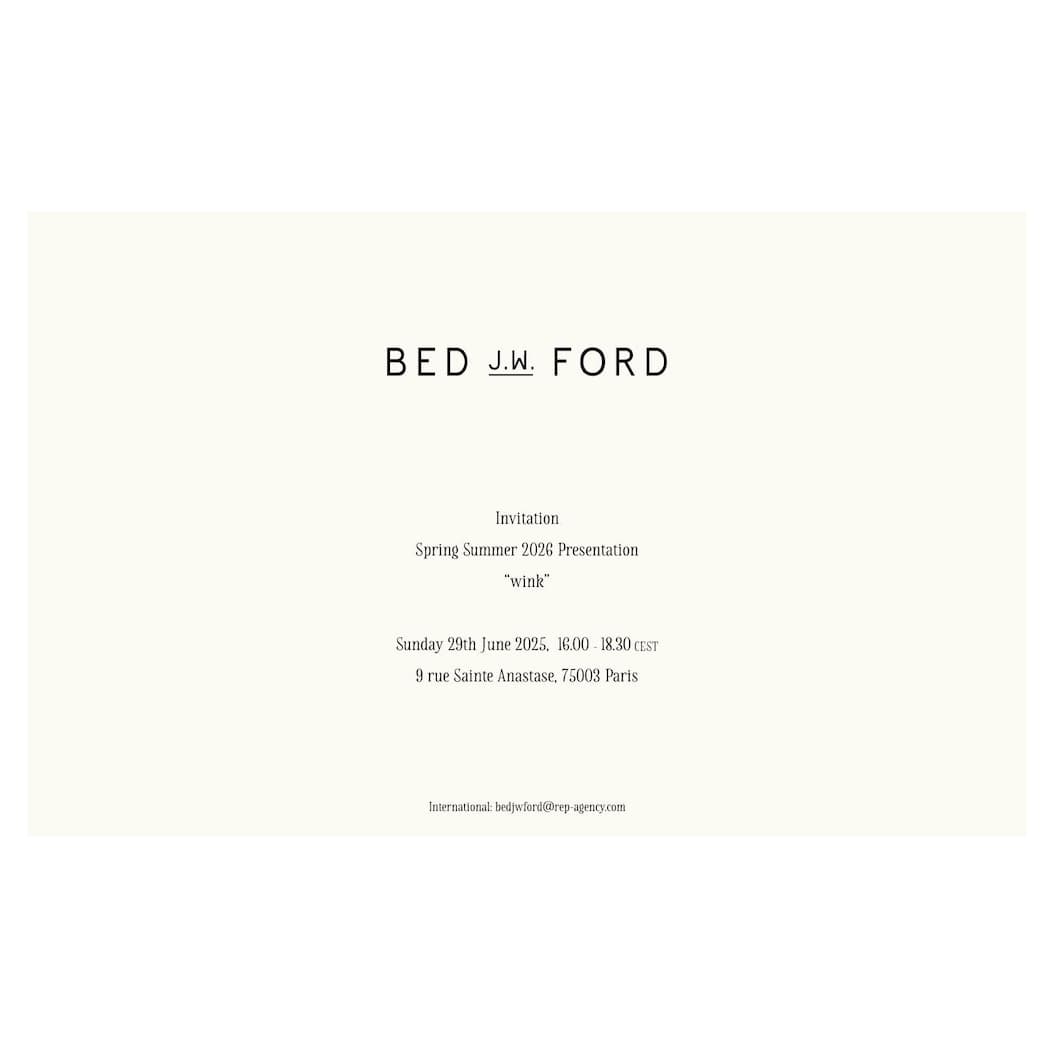 Bed J.W. Ford Spring 2026 Fashion Show Invitation