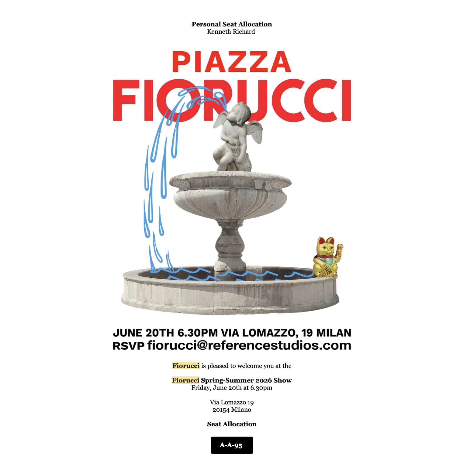 Fiorucci Spring 2026 Fashion Show Invitation