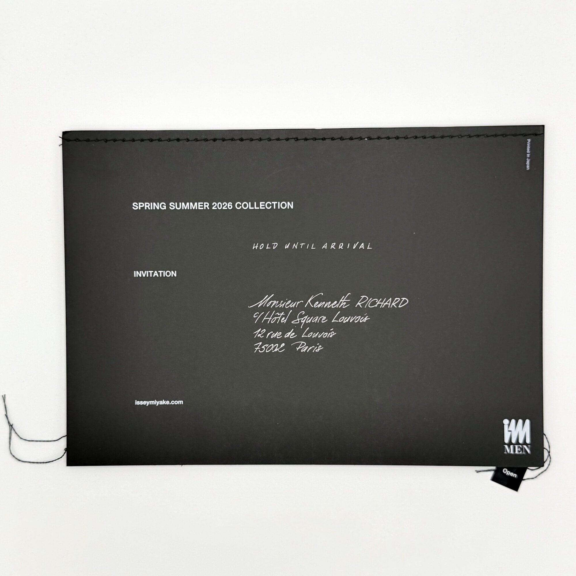 IM Men Spring 2026 Fashion Show Invitation